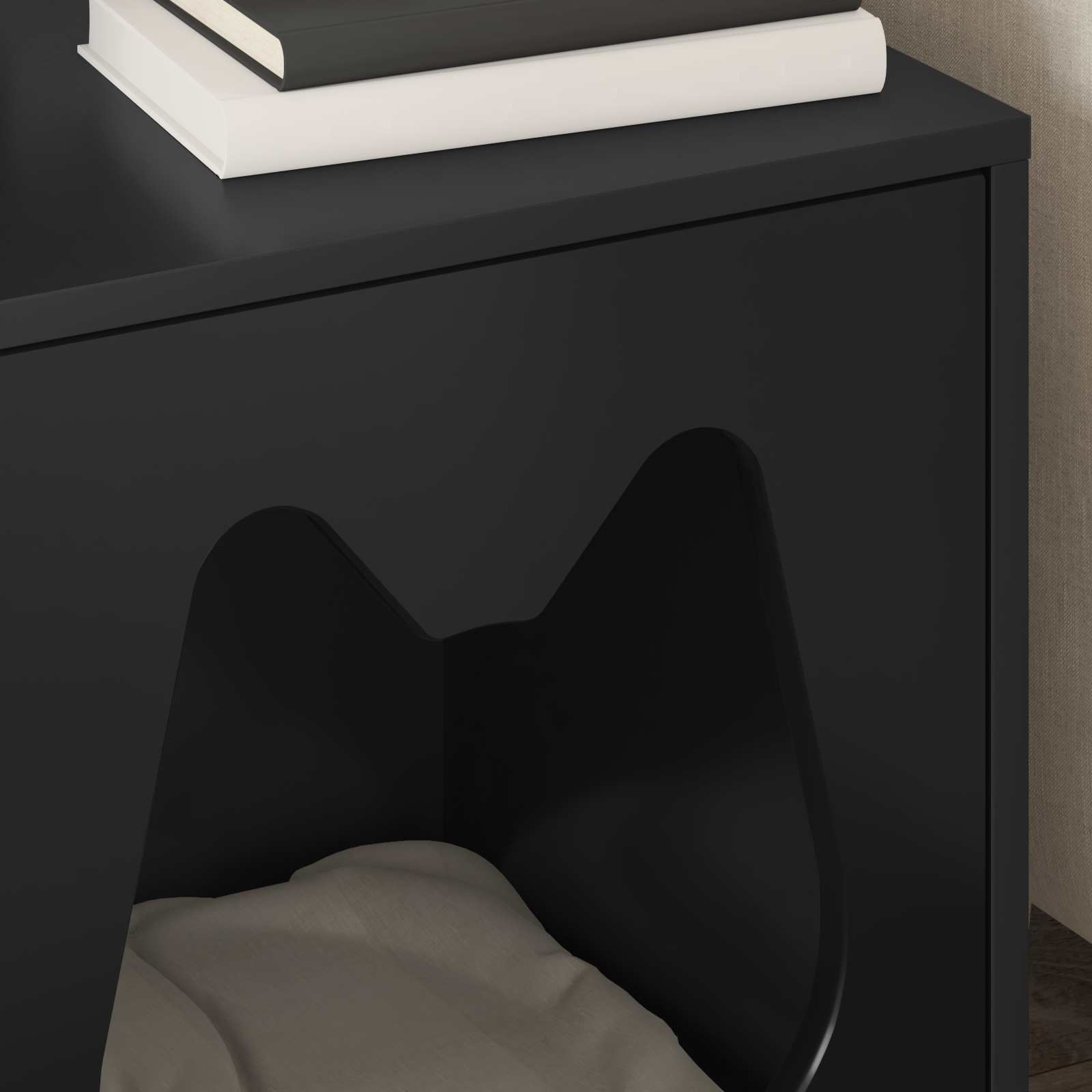 Casa per Gatti Nero 42,5 x 40 x 53,5 cm Legno ingegnerizzato