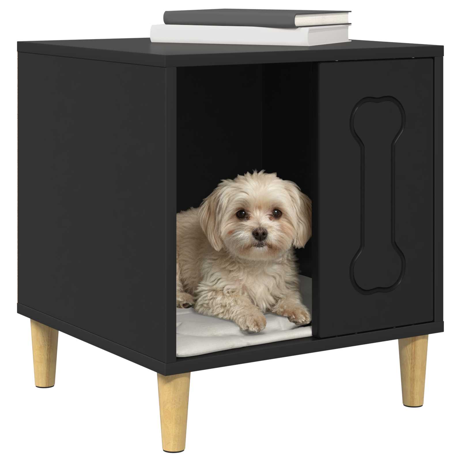 Cuccia per cani Nero 44 x 42 x 49 cm Legno ingegnerizzato