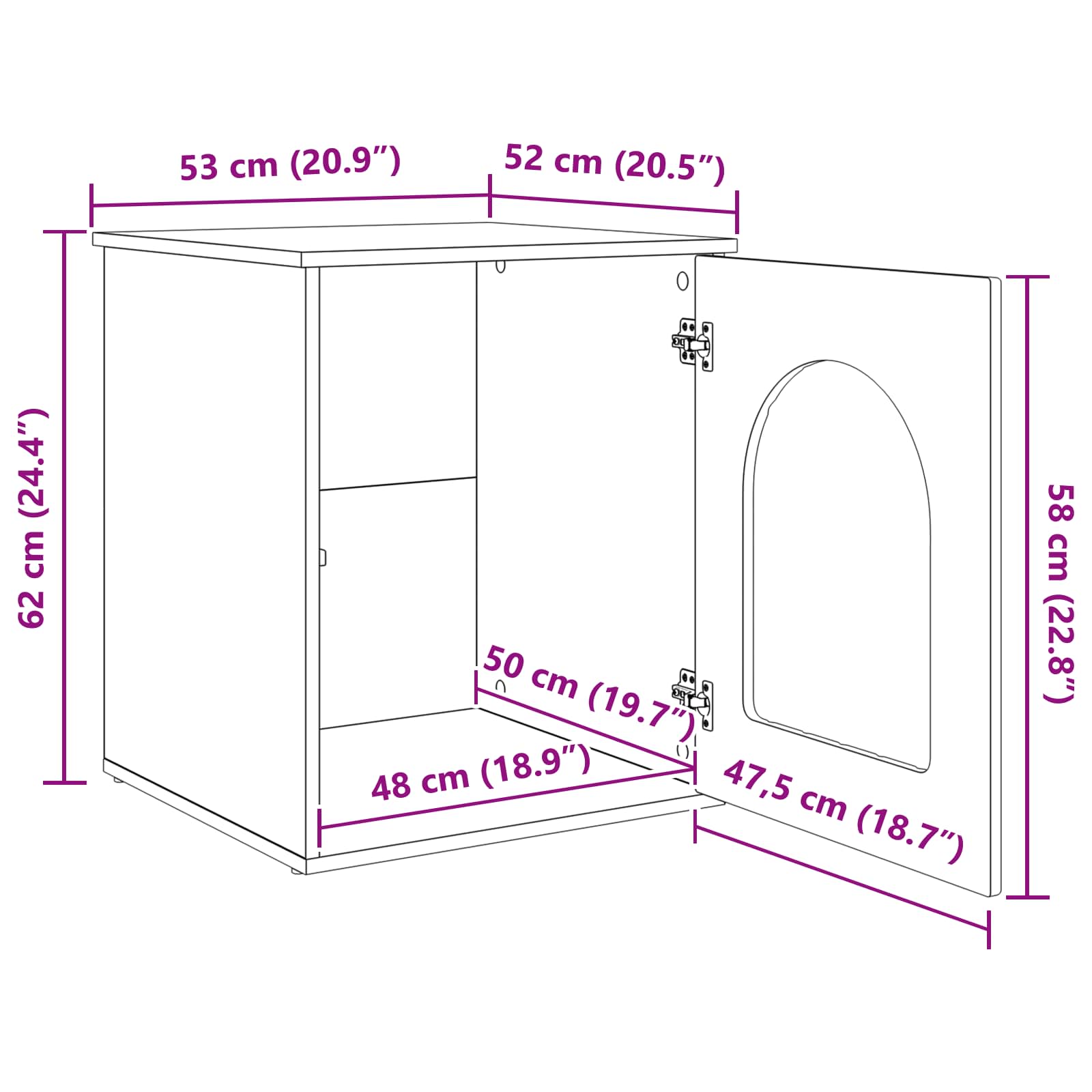 Casa per Gatti Bianco Lucido 53 x 52 x 62 cm
