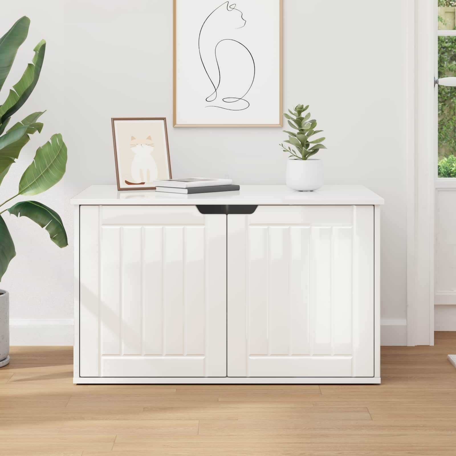 Casa per Gatti Bianco Lucido 85 x 55 x 50,5 cm
