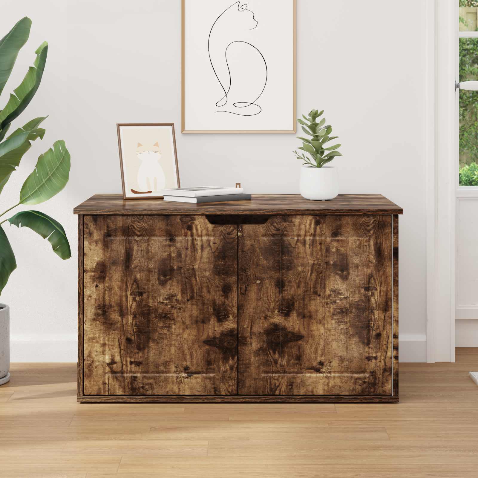 Casa per Gatti Rovere fumé 85 x 55 x 50,5 cm