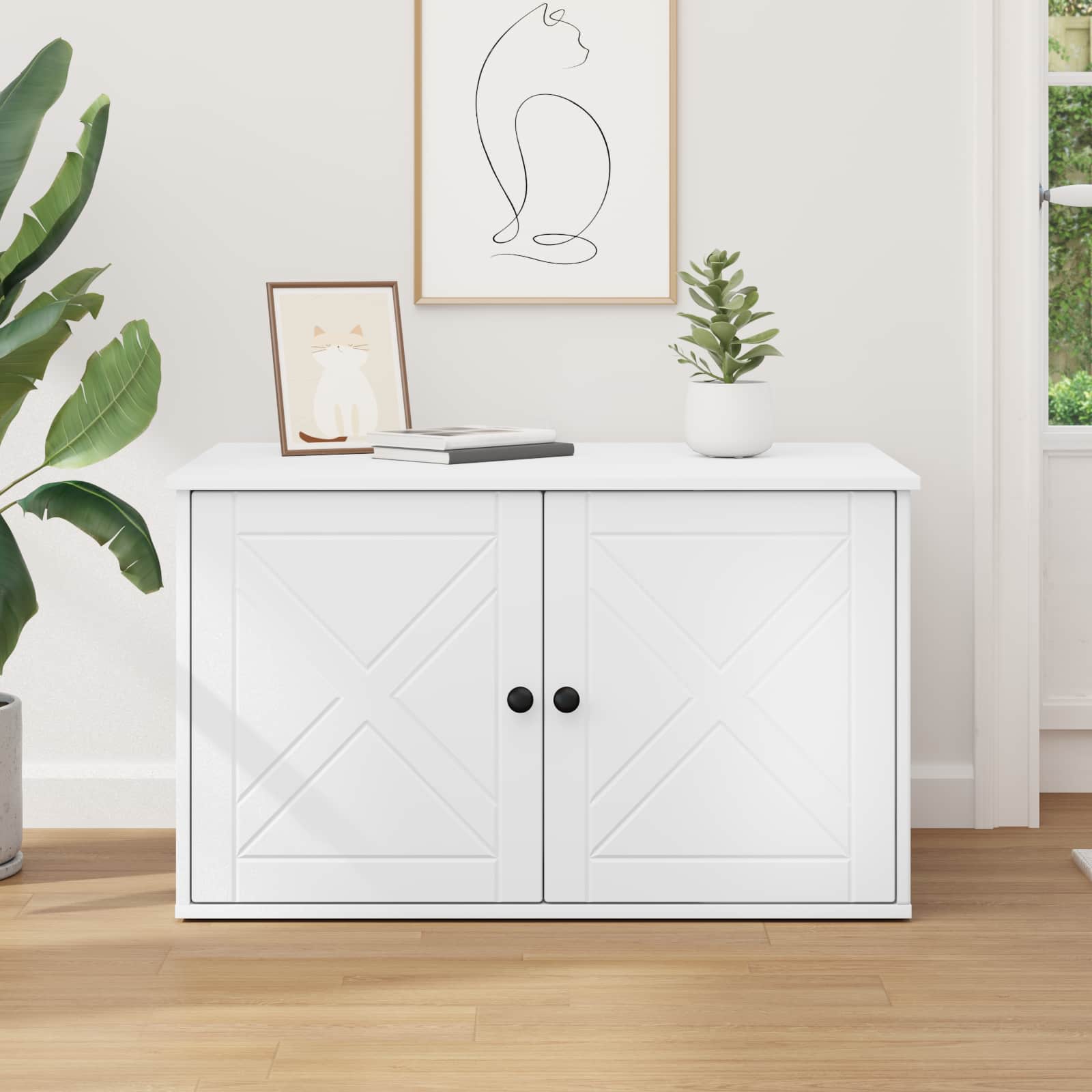 Casa per Gatti Bianco 85 x 55 x 50,5 cm Legno ingegnerizzato