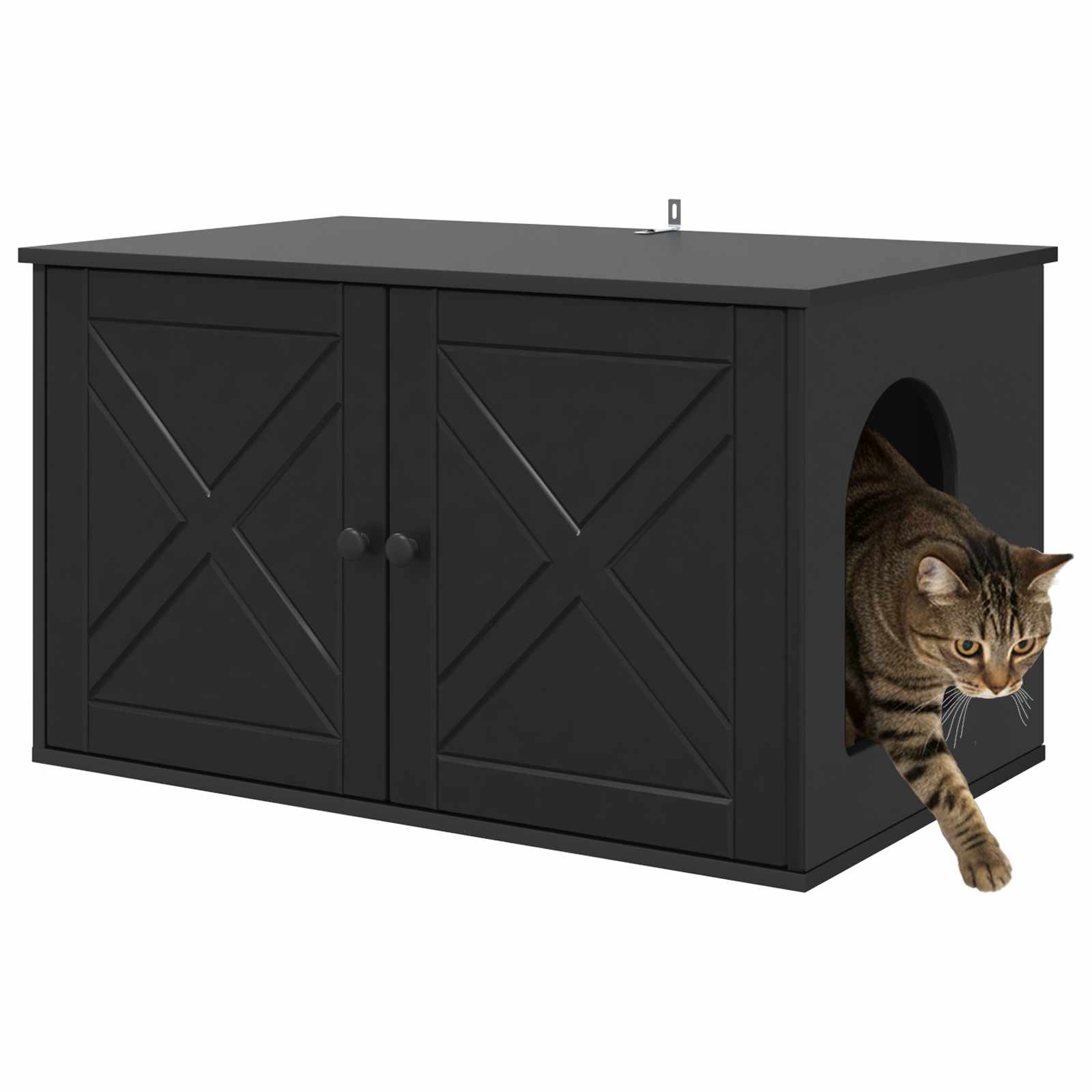 Casa per Gatti Nero 85 x 55 x 50,5 cm Legno ingegnerizzato