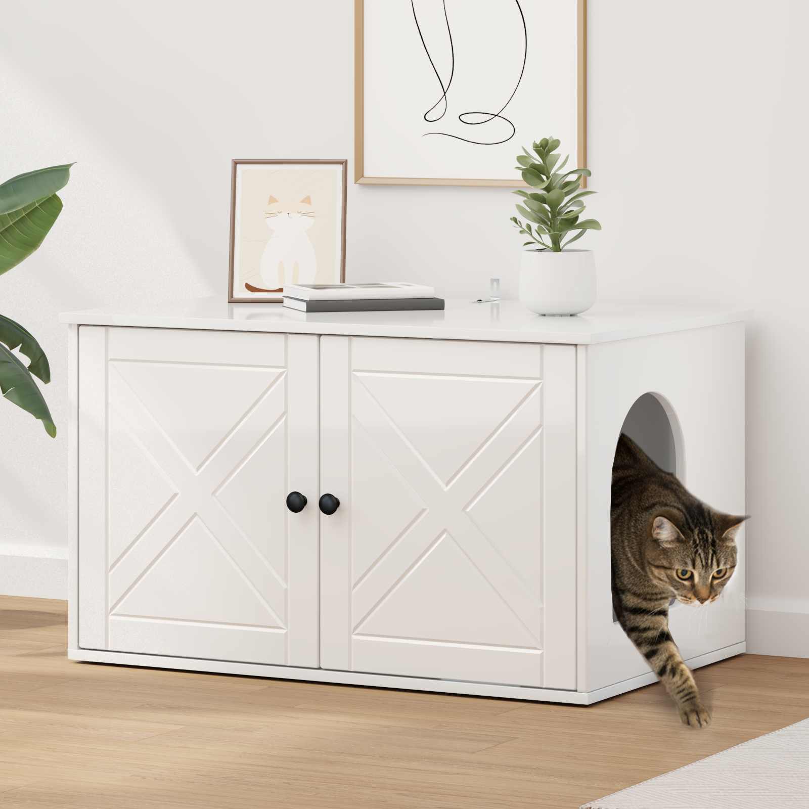 Casa per Gatti Bianco Lucido 85 x 55 x 50,5 cm