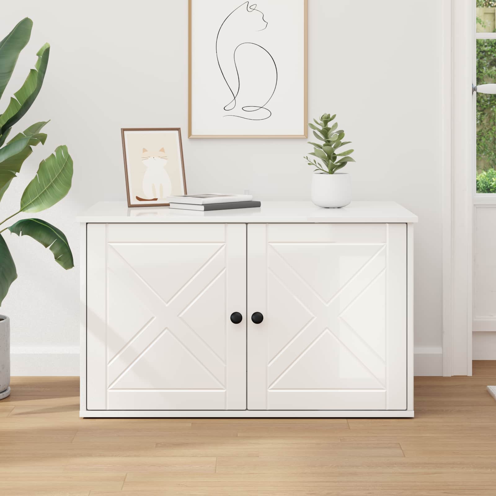 Casa per Gatti Bianco Lucido 85 x 55 x 50,5 cm