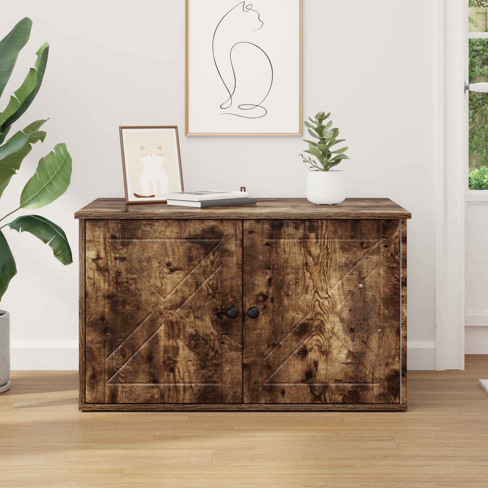 Casa per Gatti Rovere Fumo 85 x 55 x 50,5 cm