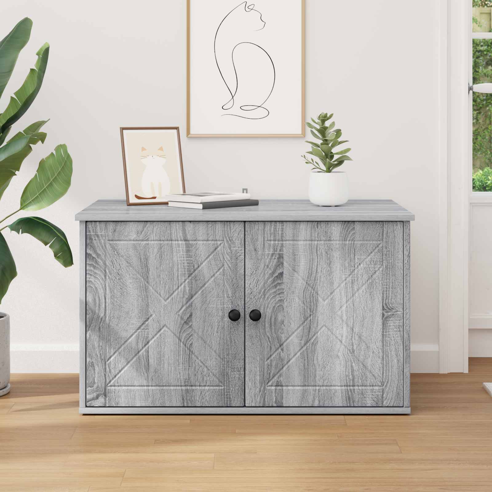 Casa per Gatti Sonoma grigio 85 x 55 x 50,5 cm