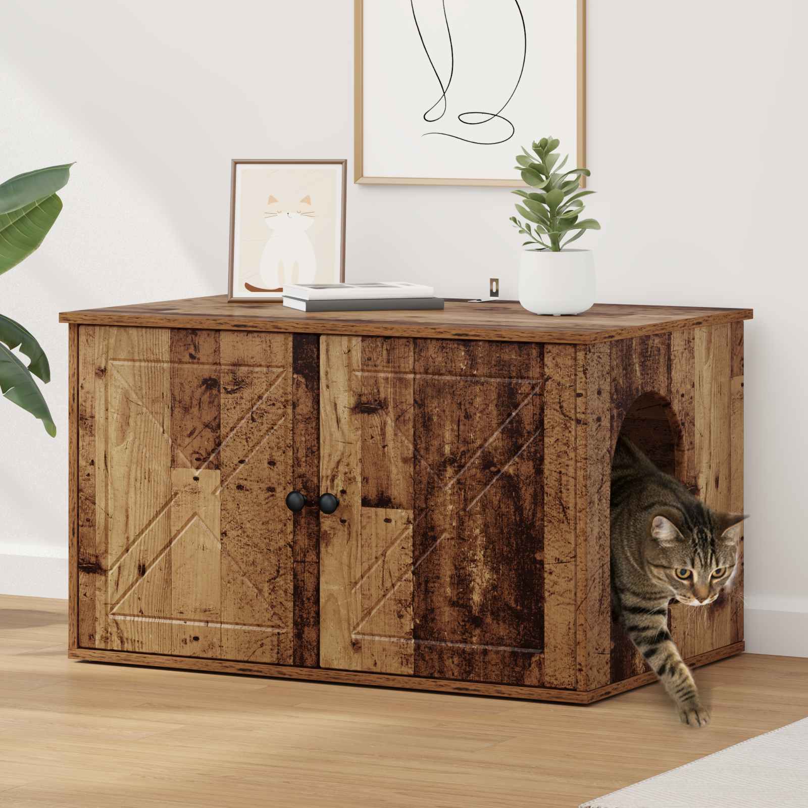 Casa per Gatti Legno antico 85 x 55 x 50,5 cm