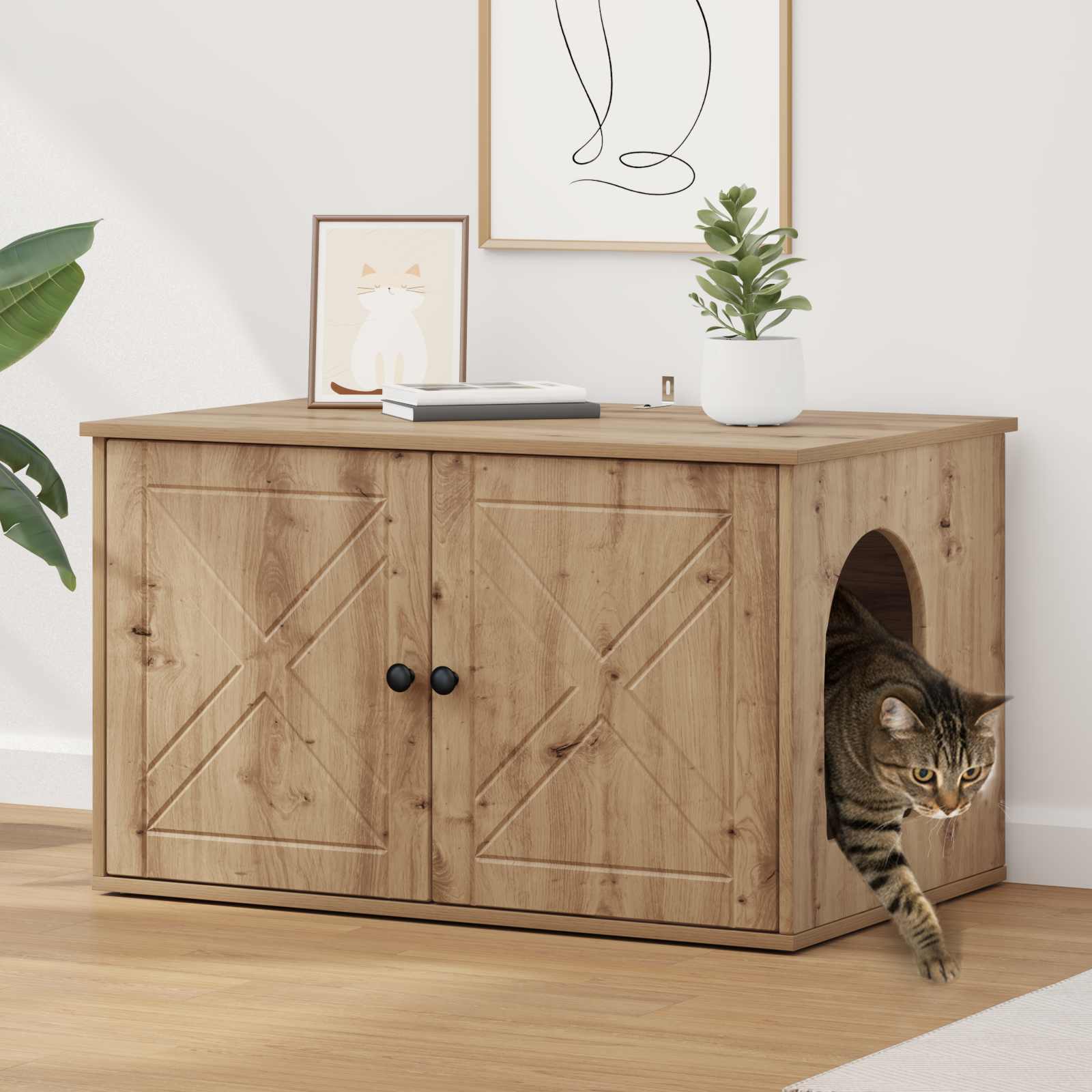 Casa per Gatti Rovere Artigianale 85 x 55 x 50,5 cm