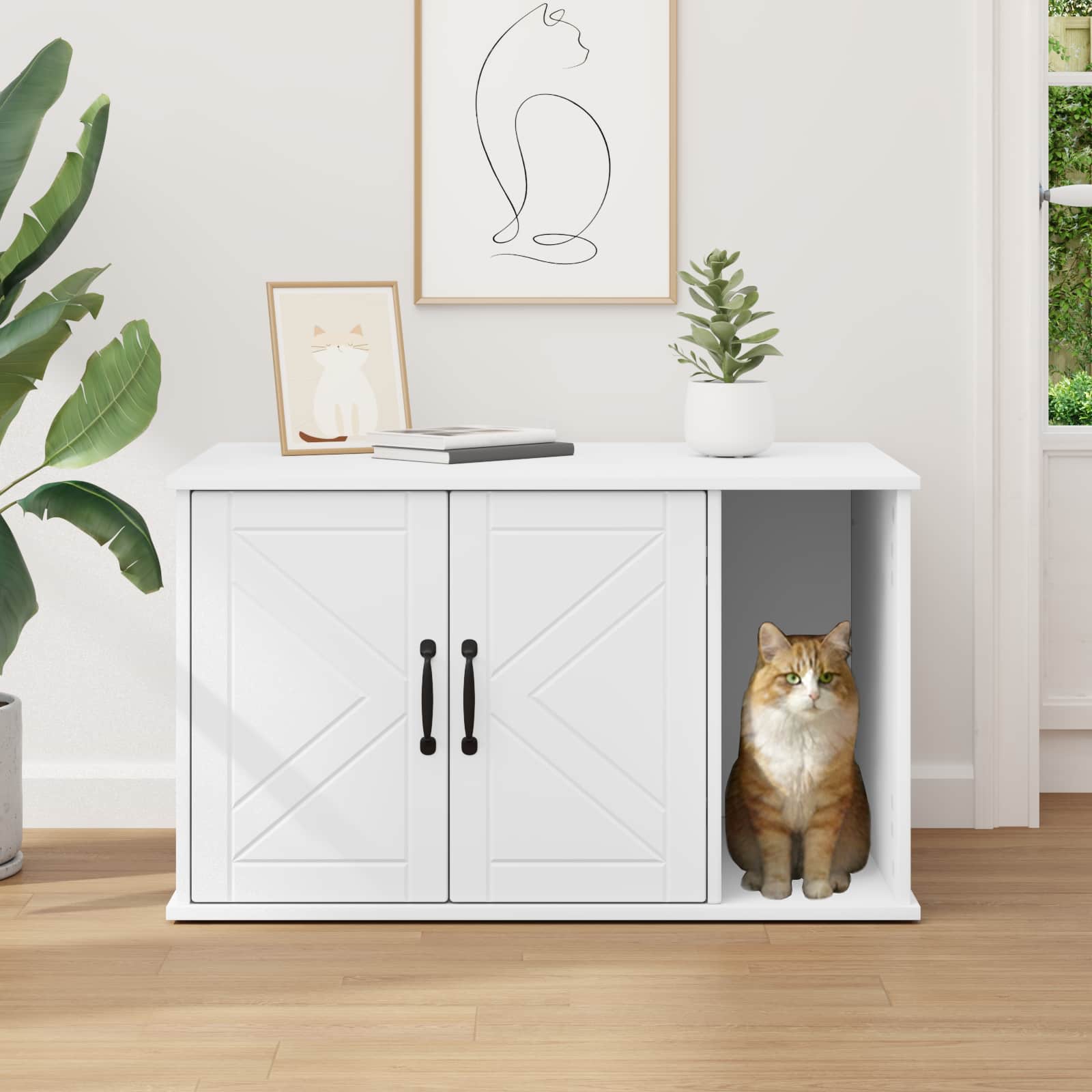 Casa per Gatti Bianco 85 x 55 x 50,5 cm Legno ingegnerizzato