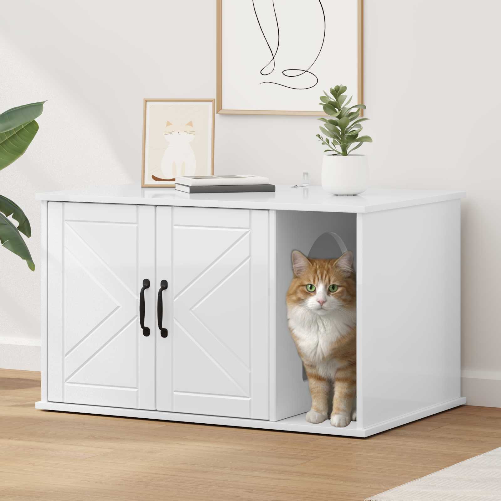 Casa per Gatti Bianco Lucido 85 x 55 x 50,5 cm