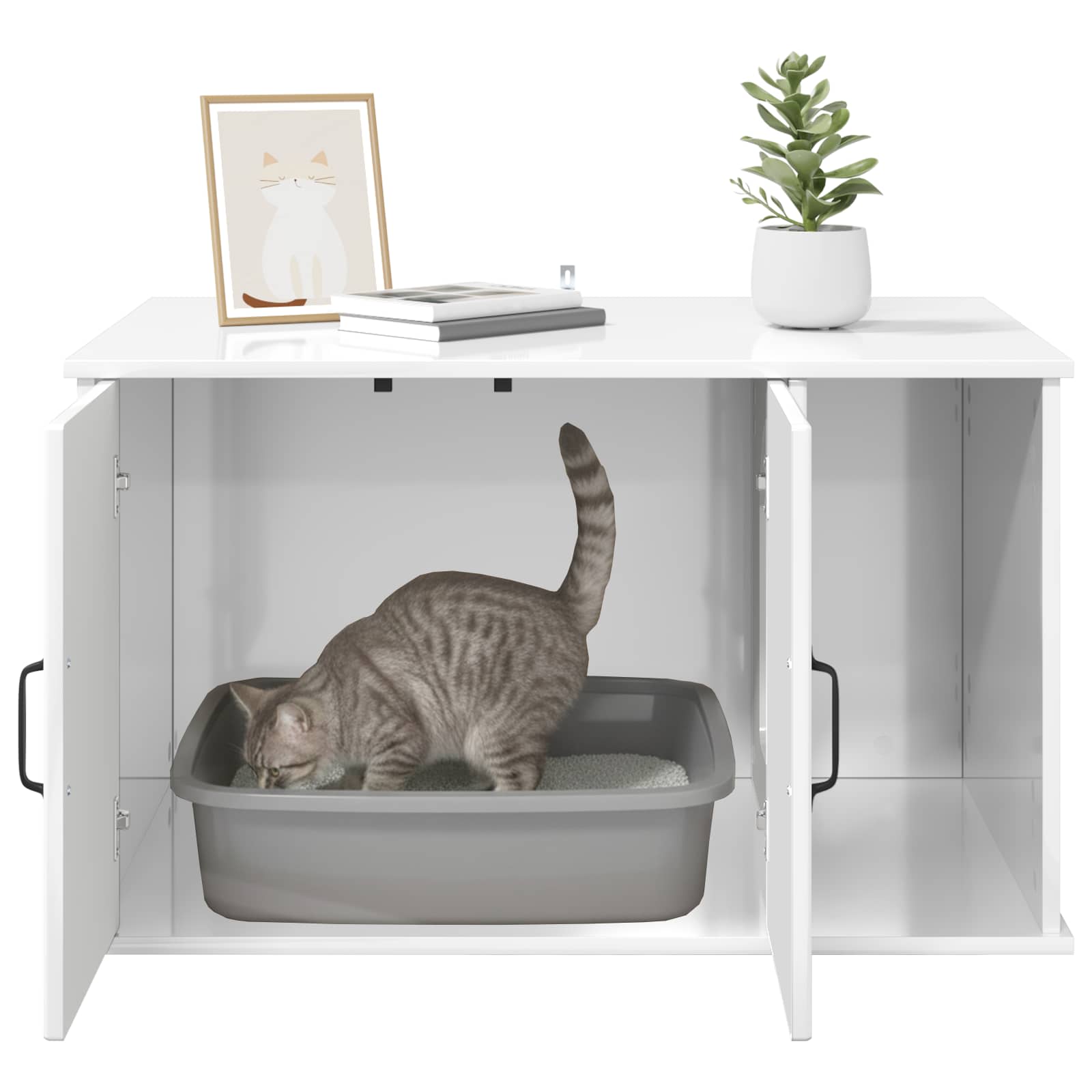 Casa per Gatti Bianco Lucido 85 x 55 x 50,5 cm