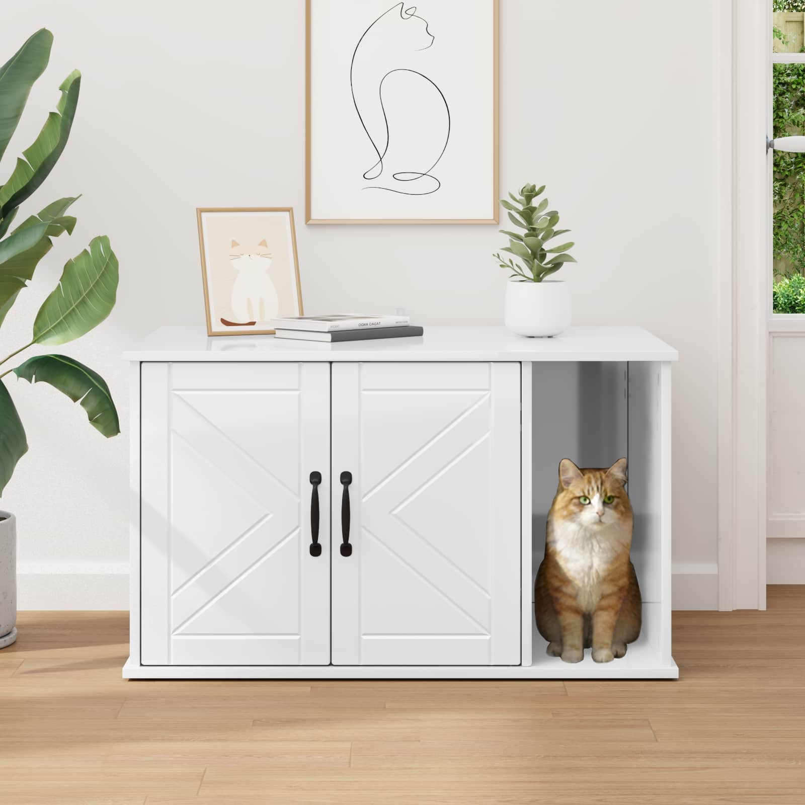 Casa per Gatti Bianco Lucido 85 x 55 x 50,5 cm