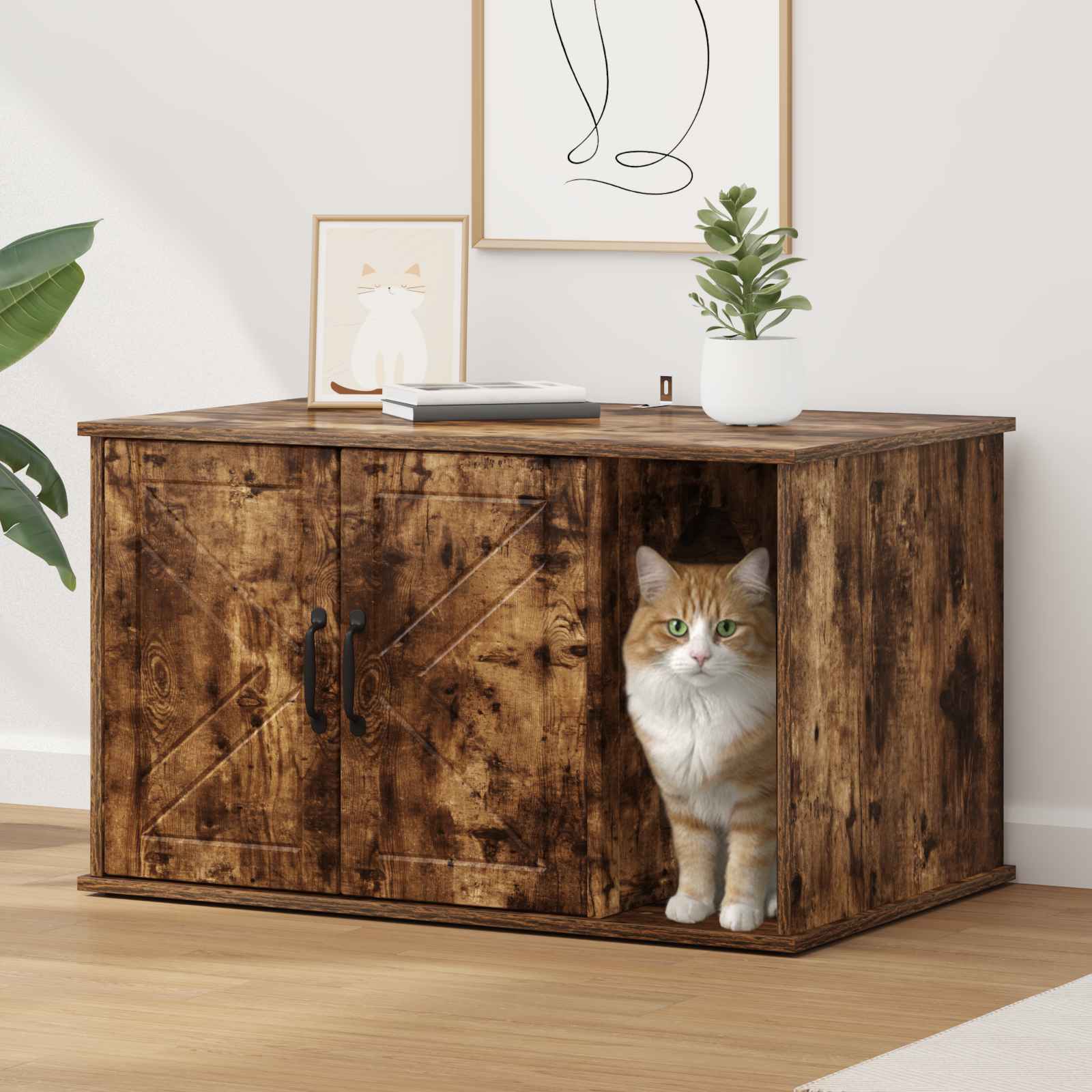 Casa per Gatti Rovere Fumo 85 x 55 x 50,5 cm