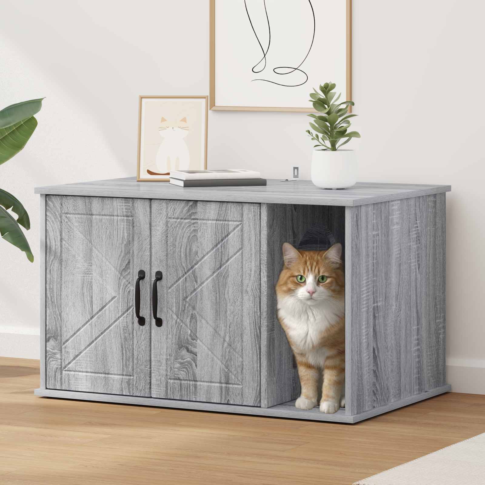Casa per Gatti Sonoma grigio 85 x 55 x 50,5 cm