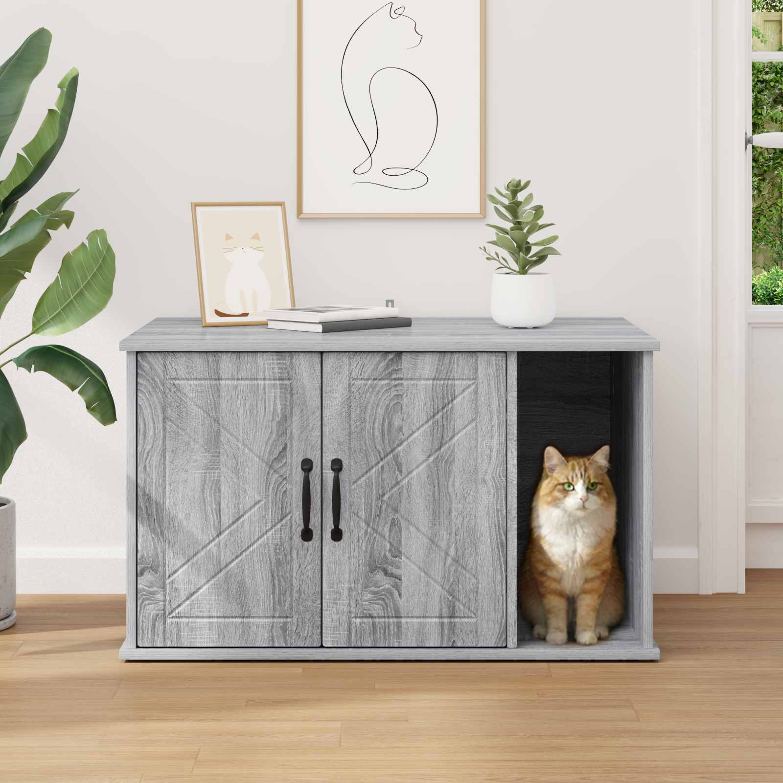Casa per Gatti Sonoma grigio 85 x 55 x 50,5 cm