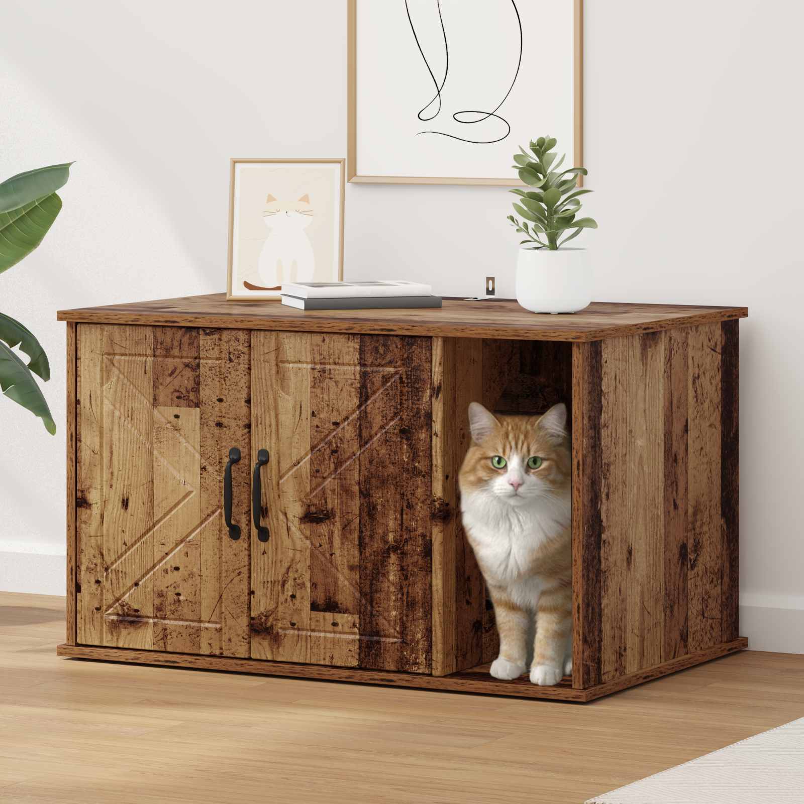 Casa per Gatti Legno antico 85 x 55 x 50,5 cm