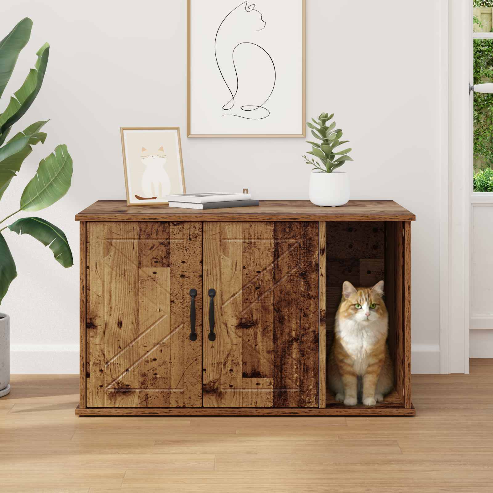 Casa per Gatti Legno antico 85 x 55 x 50,5 cm