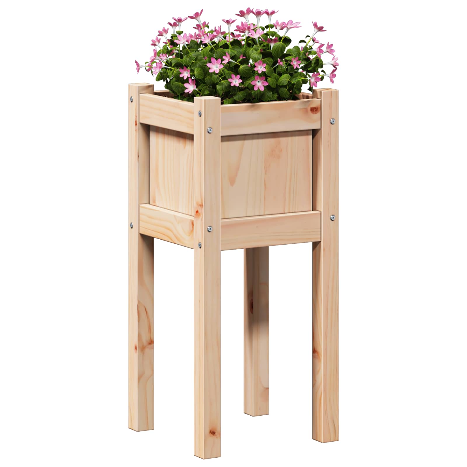 Vaso da giardino Natura 31 x 31 x 70 cm Legno Massello di Pino