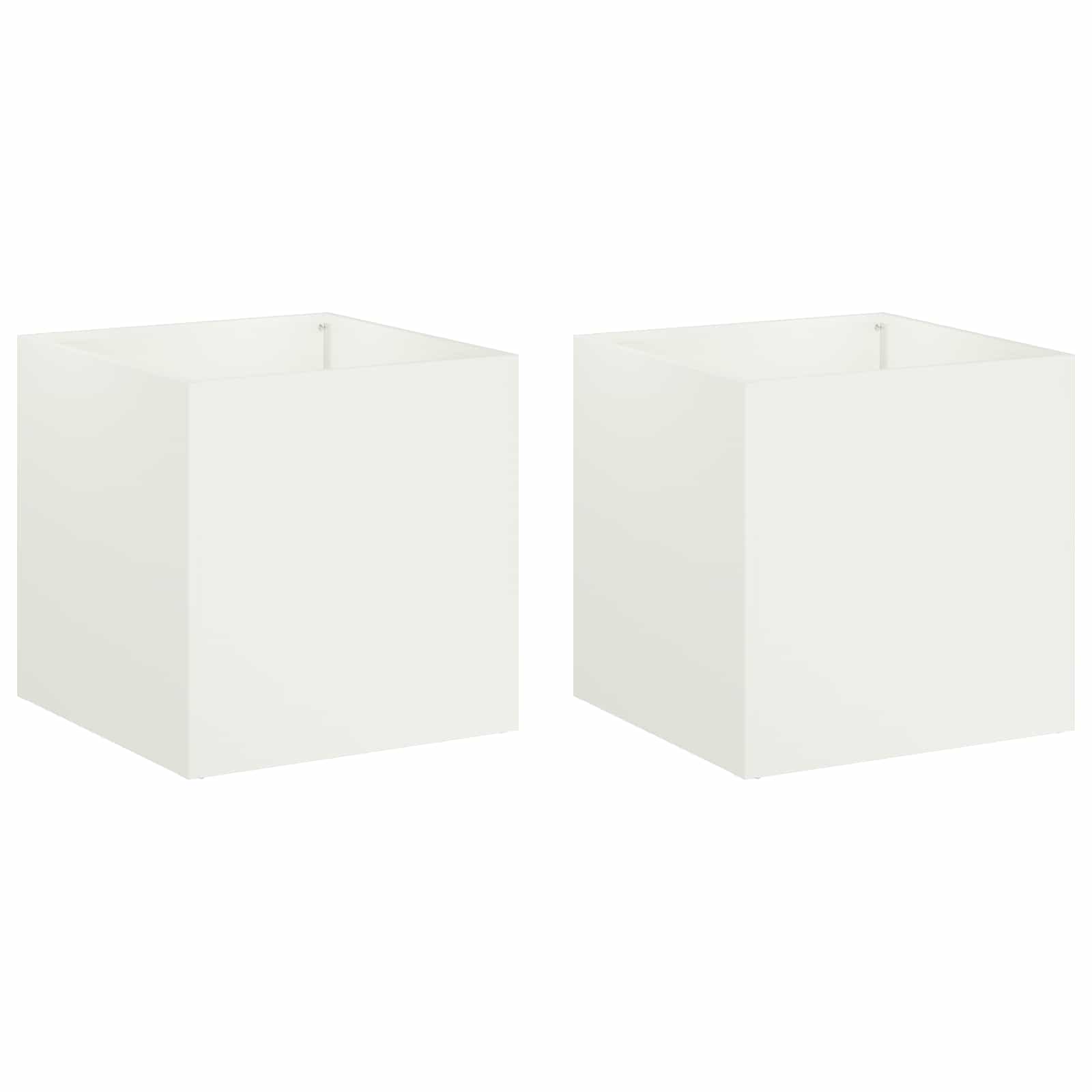 Vaso da giardino 2 pz Bianco 25 x 25 x 25 cm