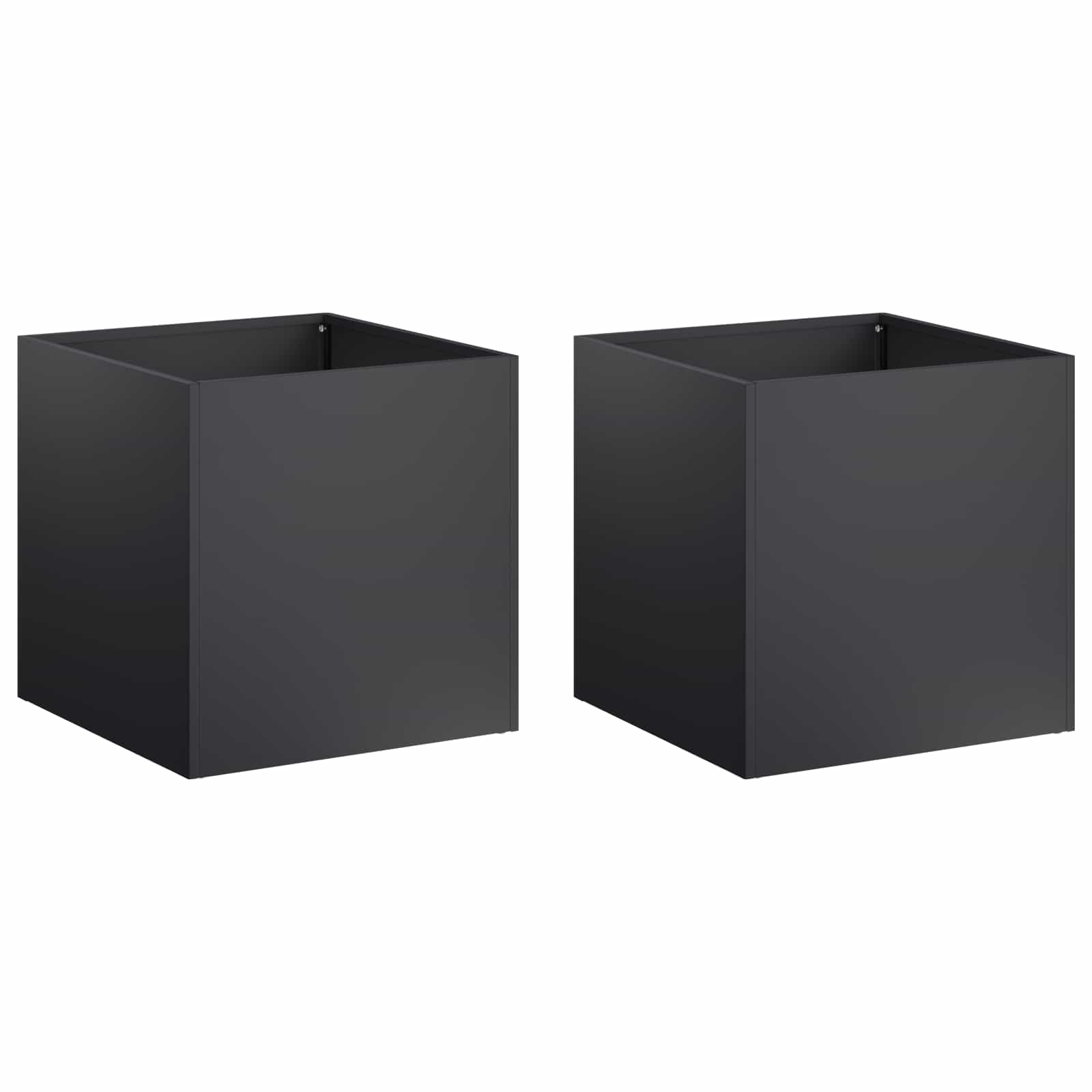 Vaso da giardino 2 pz Nero 35 x 35 x 35 cm