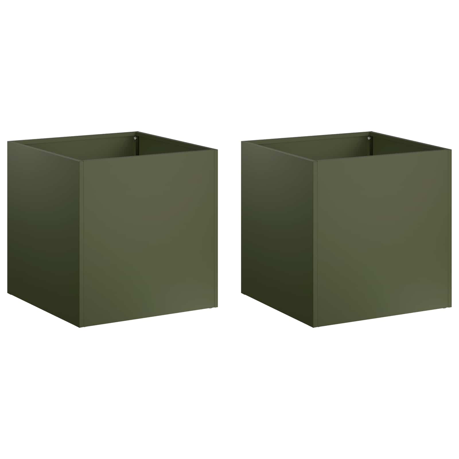 Vaso da giardino 2 pz Verde Oliva 35 x 35 x 35 cm