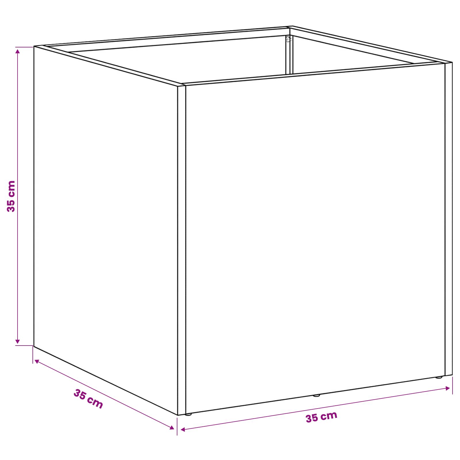 Vaso da giardino 2 pz Argento 35 x 35 x 35 cm Acciaio Inox