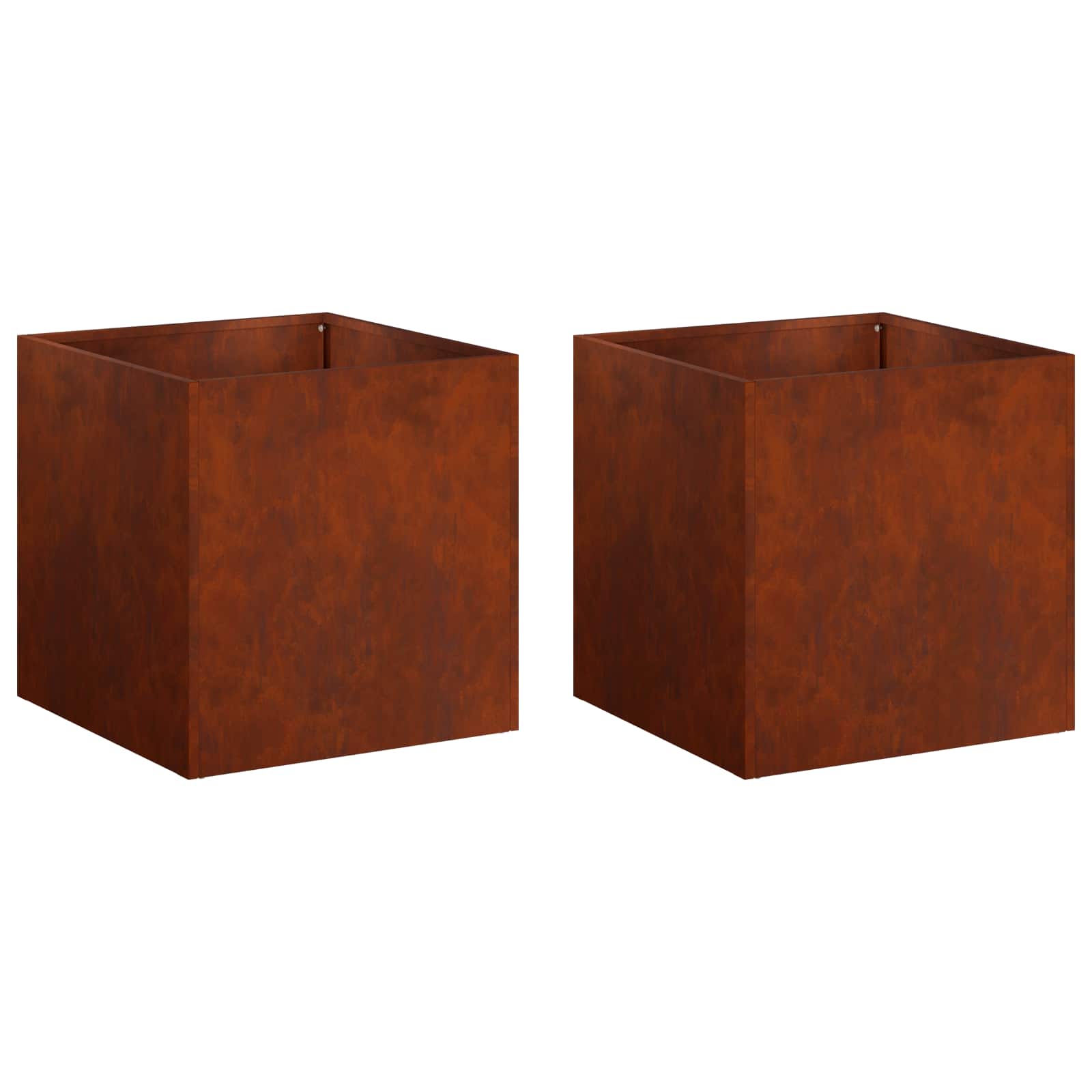 Vaso da giardino 2 pz Ruggine 35 x 35 x 35 cm Acciaio Corten