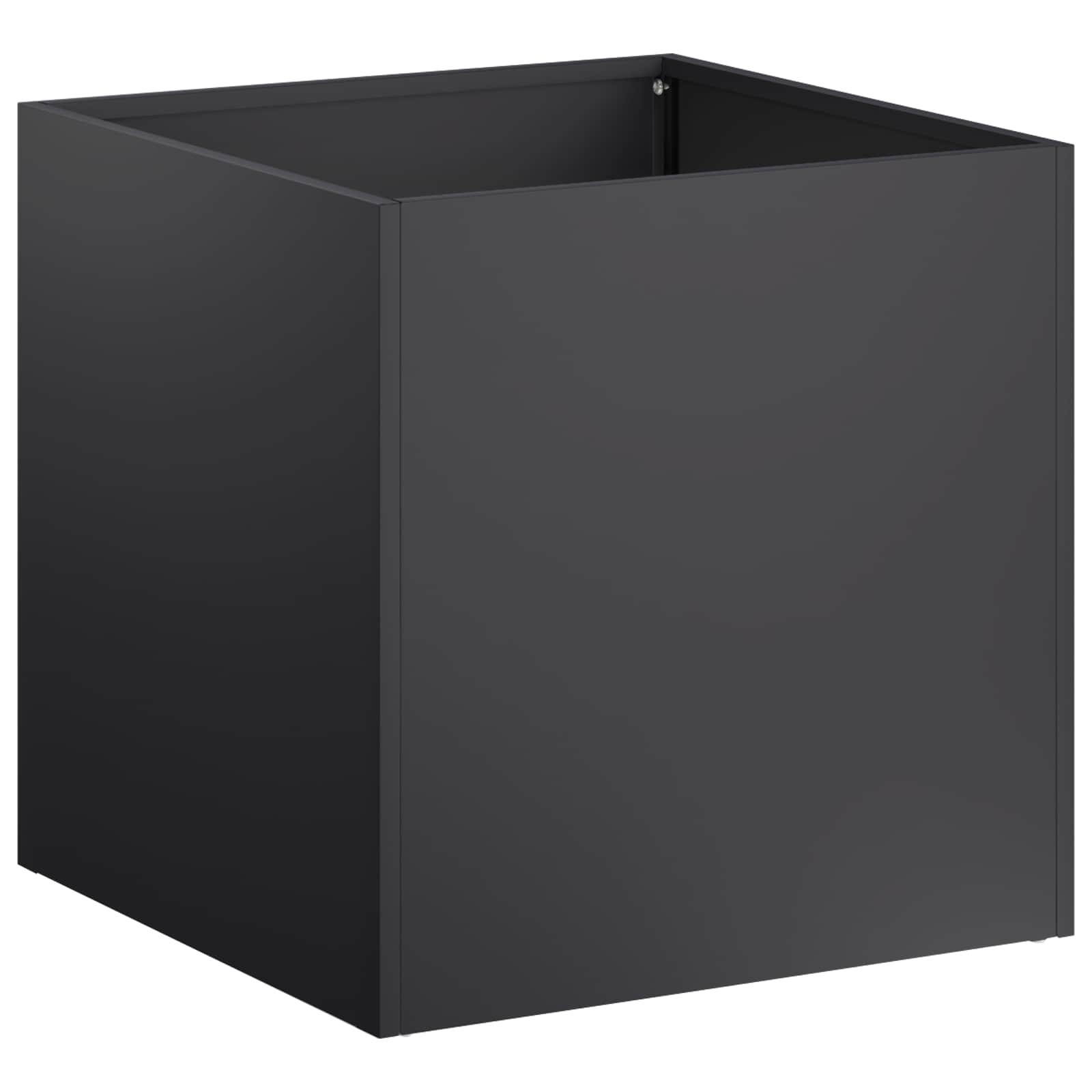 Vaso da giardino Nero 45 x 45 x 45 cm Acciaio laminato a freddo
