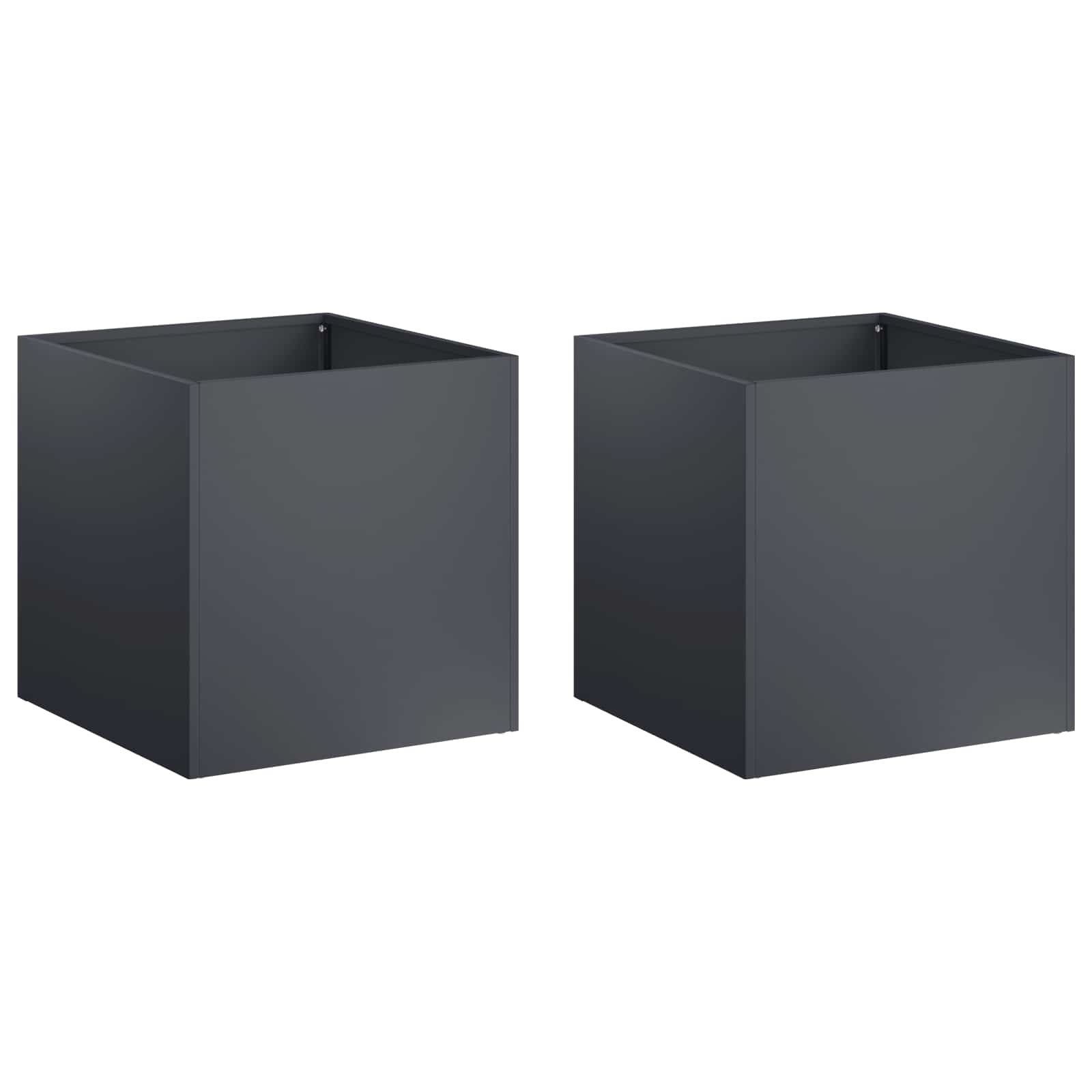 Vaso da giardino 2 pz Antracite 45 x 45 x 45 cm