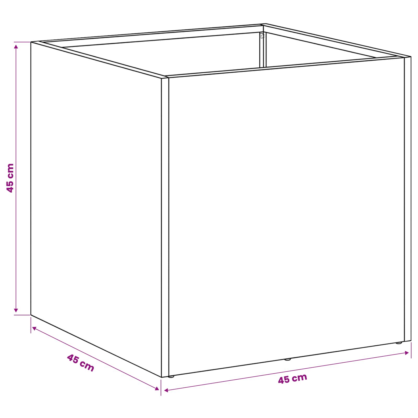Vaso da giardino 2 pz Antracite 45 x 45 x 45 cm