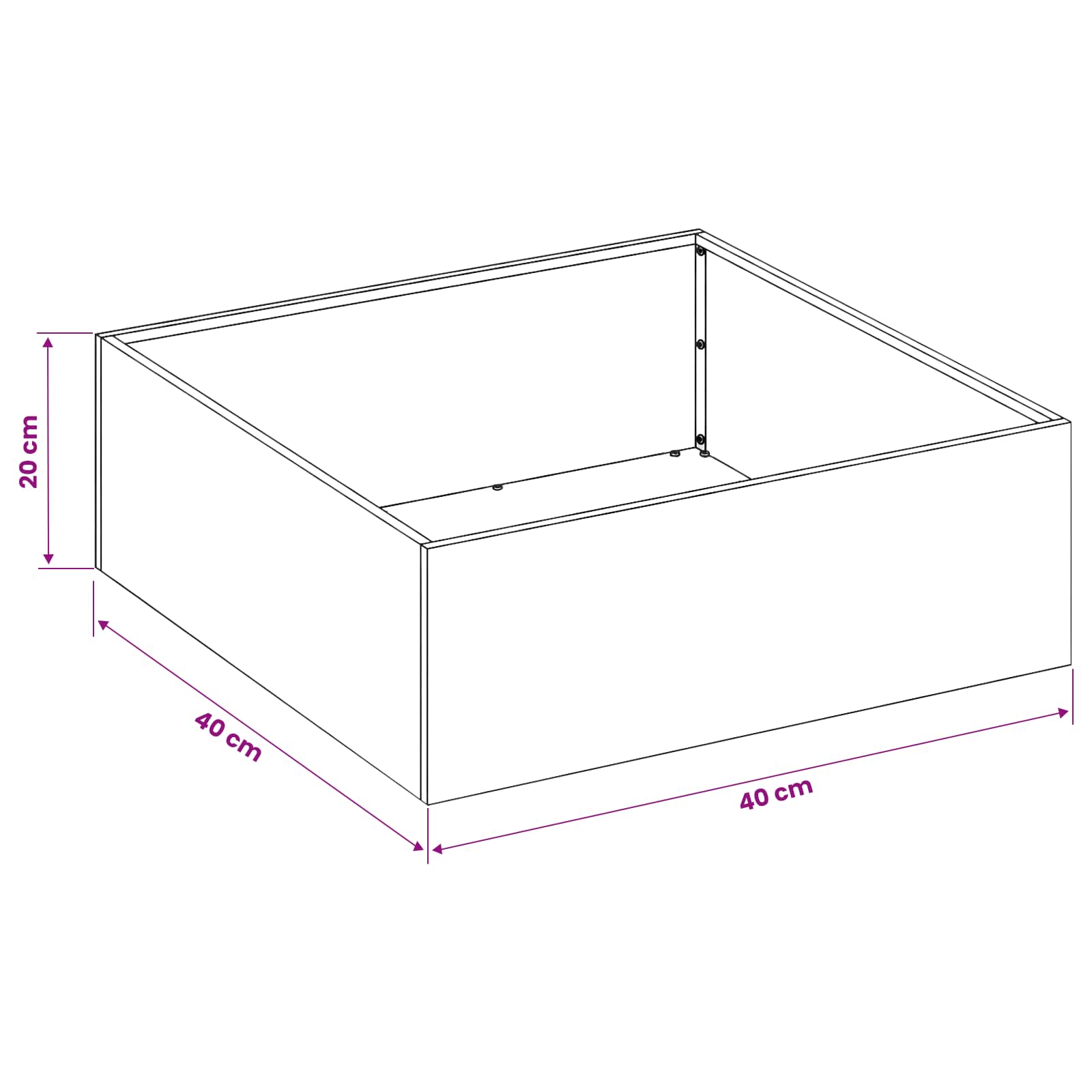 Vaso da giardino Bianco 40 x 40 x 20 cm