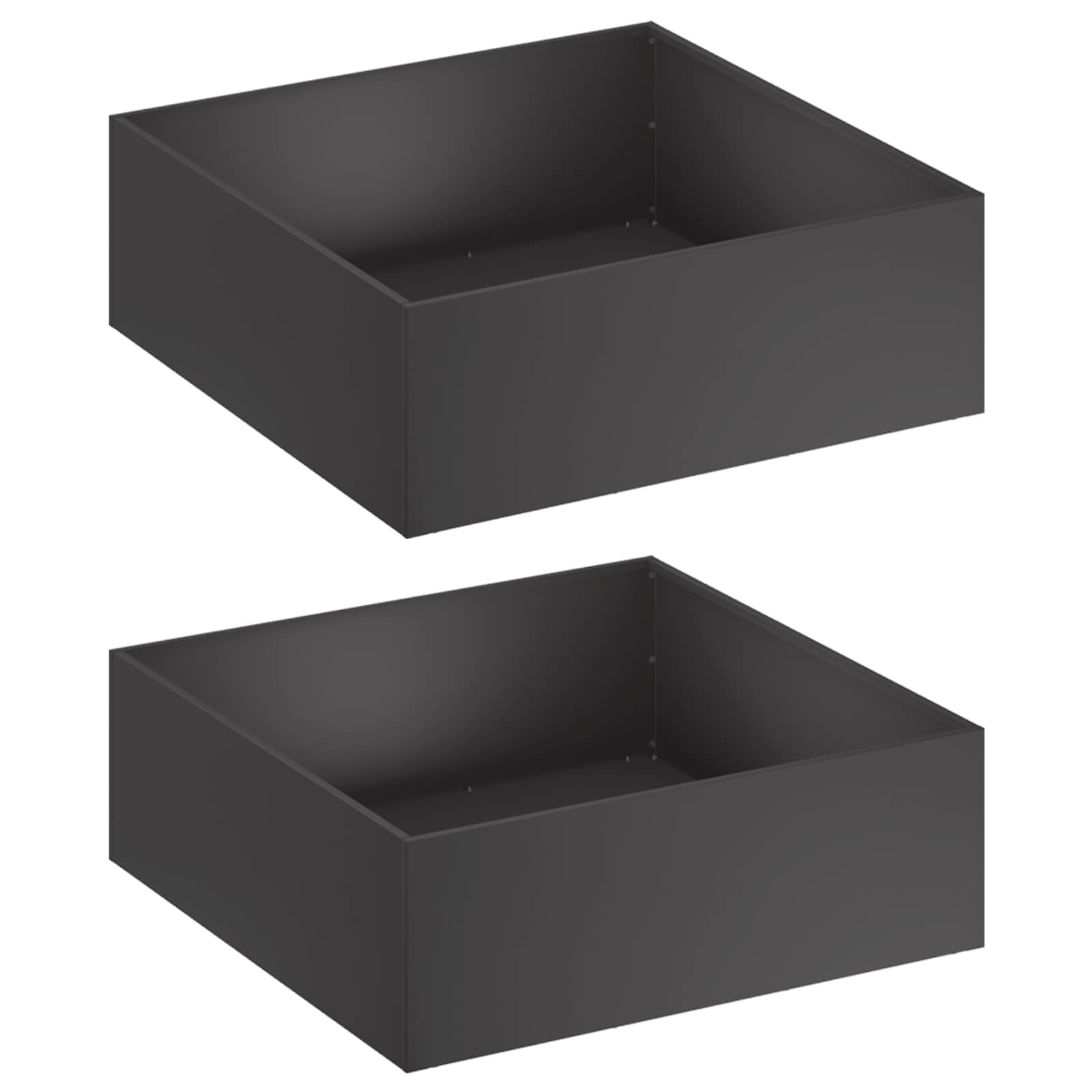 Vaso da giardino 2 pz Nero 60 x 60 x 20 cm