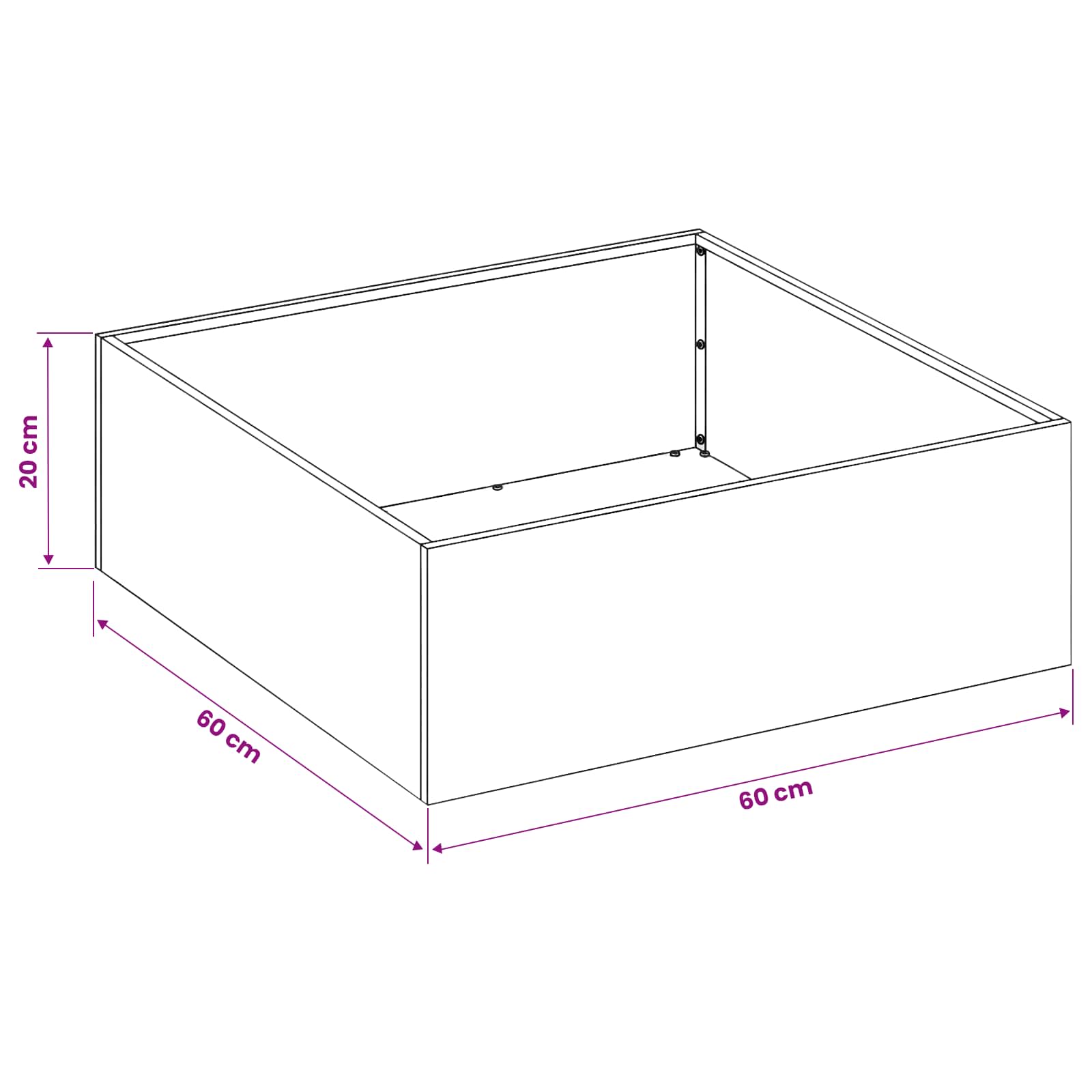 Vaso da giardino 2 pz Bianco 60 x 60 x 20 cm