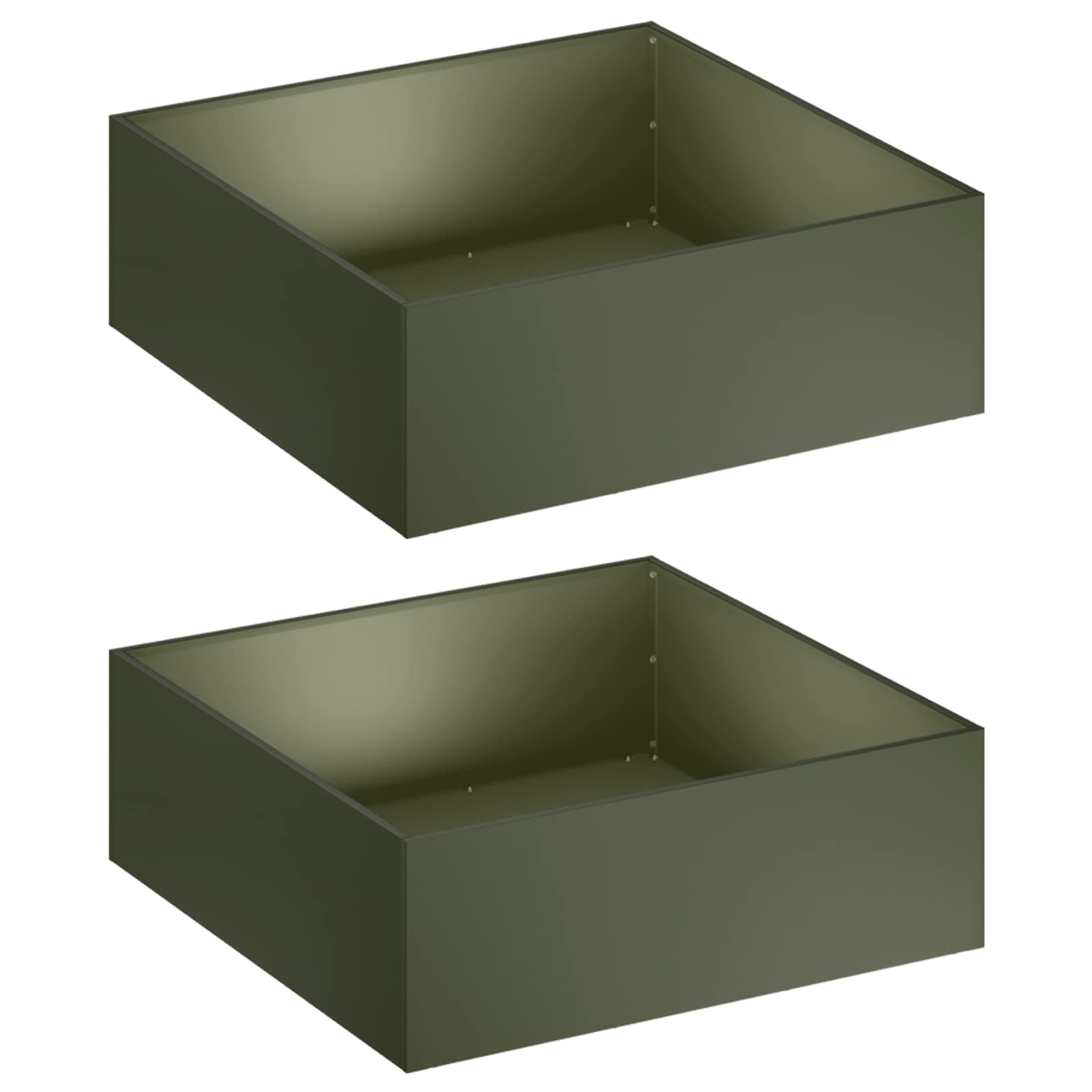 Vaso da giardino 2 pz Verde Oliva 60 x 60 x 20 cm