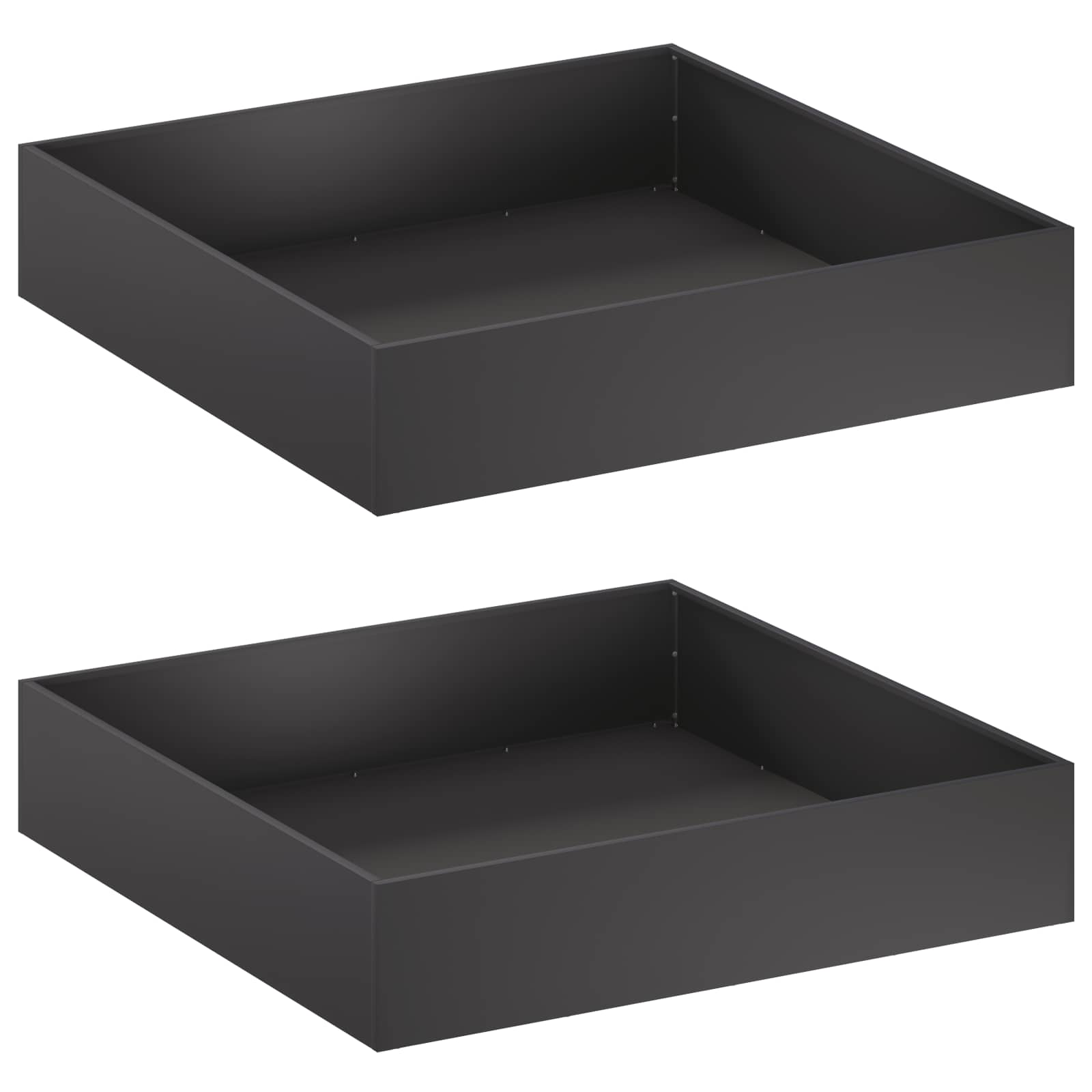 Vaso da giardino 2 pz Nero 80 x 80 x 20 cm