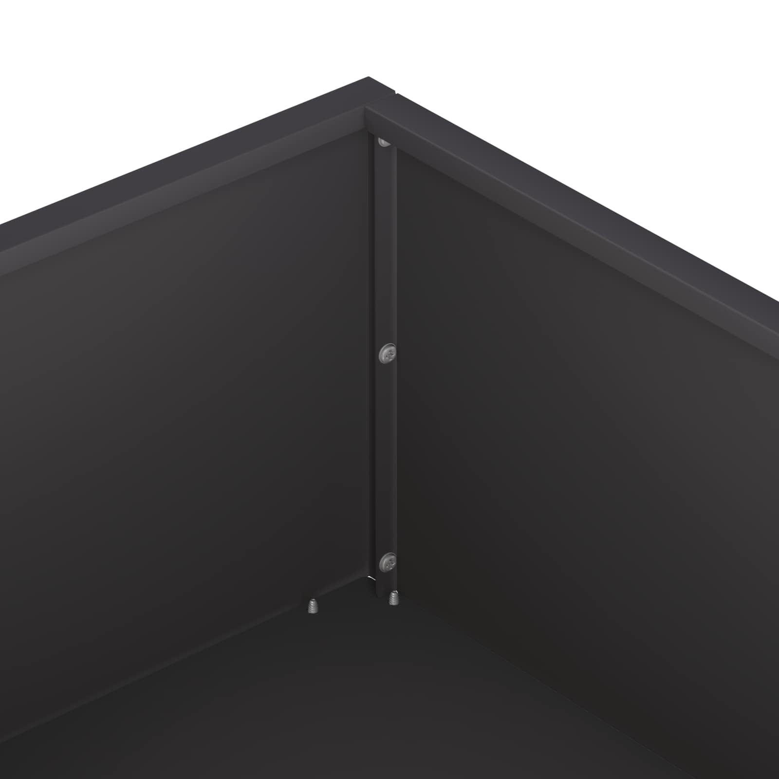 Vaso da giardino 2 pz Nero 80 x 80 x 20 cm