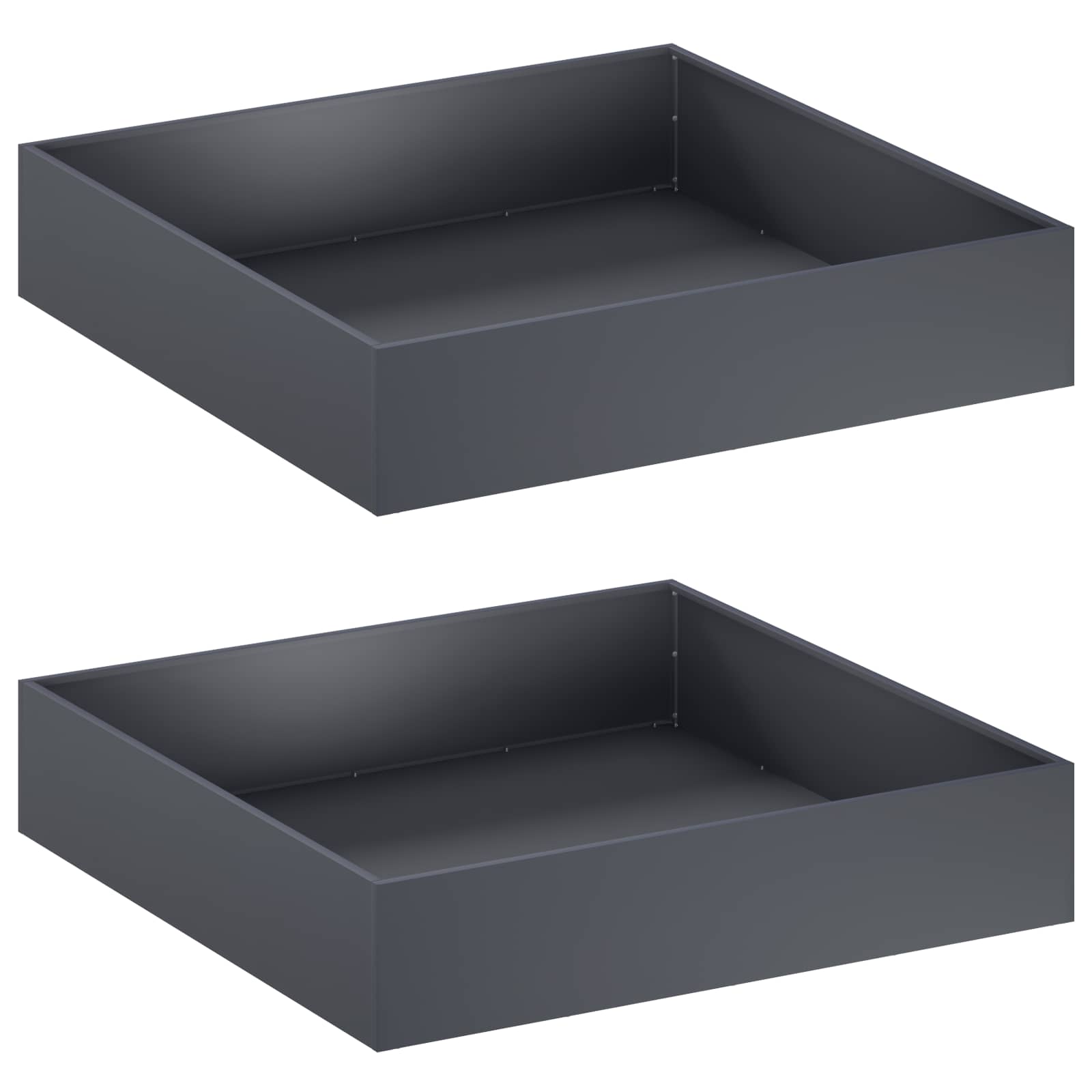 Vaso da giardino 2 pz Antracite 80 x 80 x 20 cm