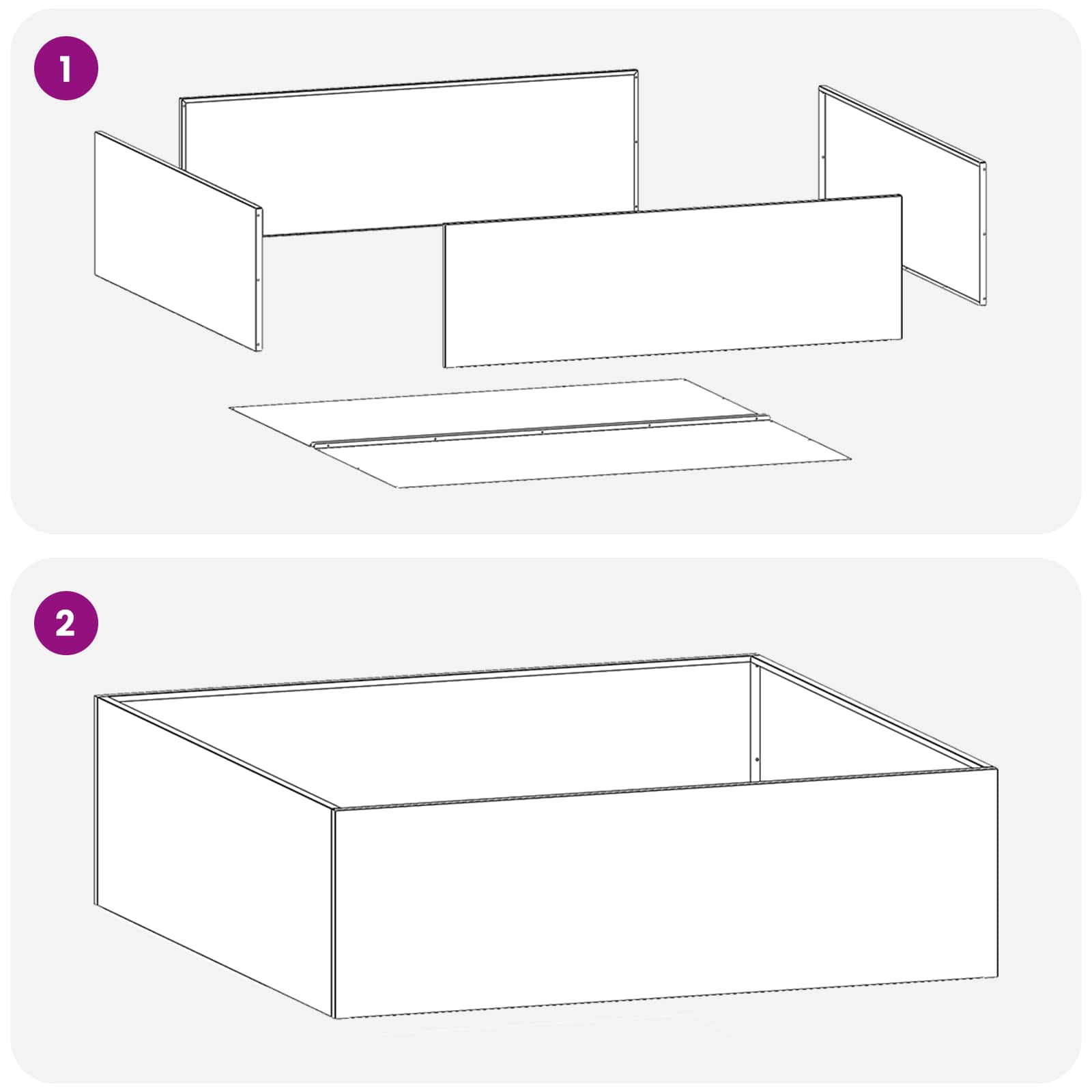Vaso da giardino 2 pz Antracite 80 x 80 x 20 cm
