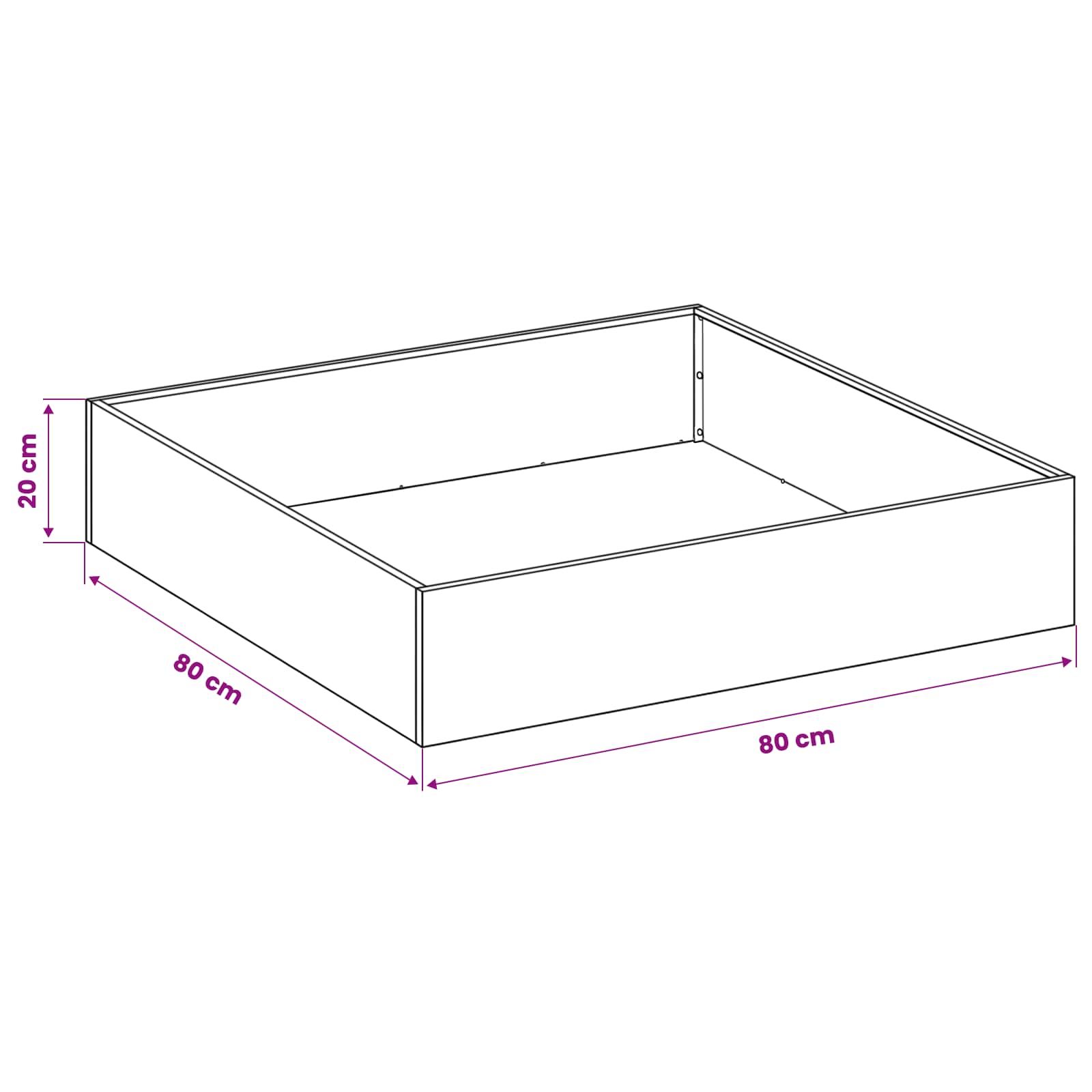 Vaso da giardino 2 pz Ruggine 80 x 80 x 20 cm Acciaio Corten