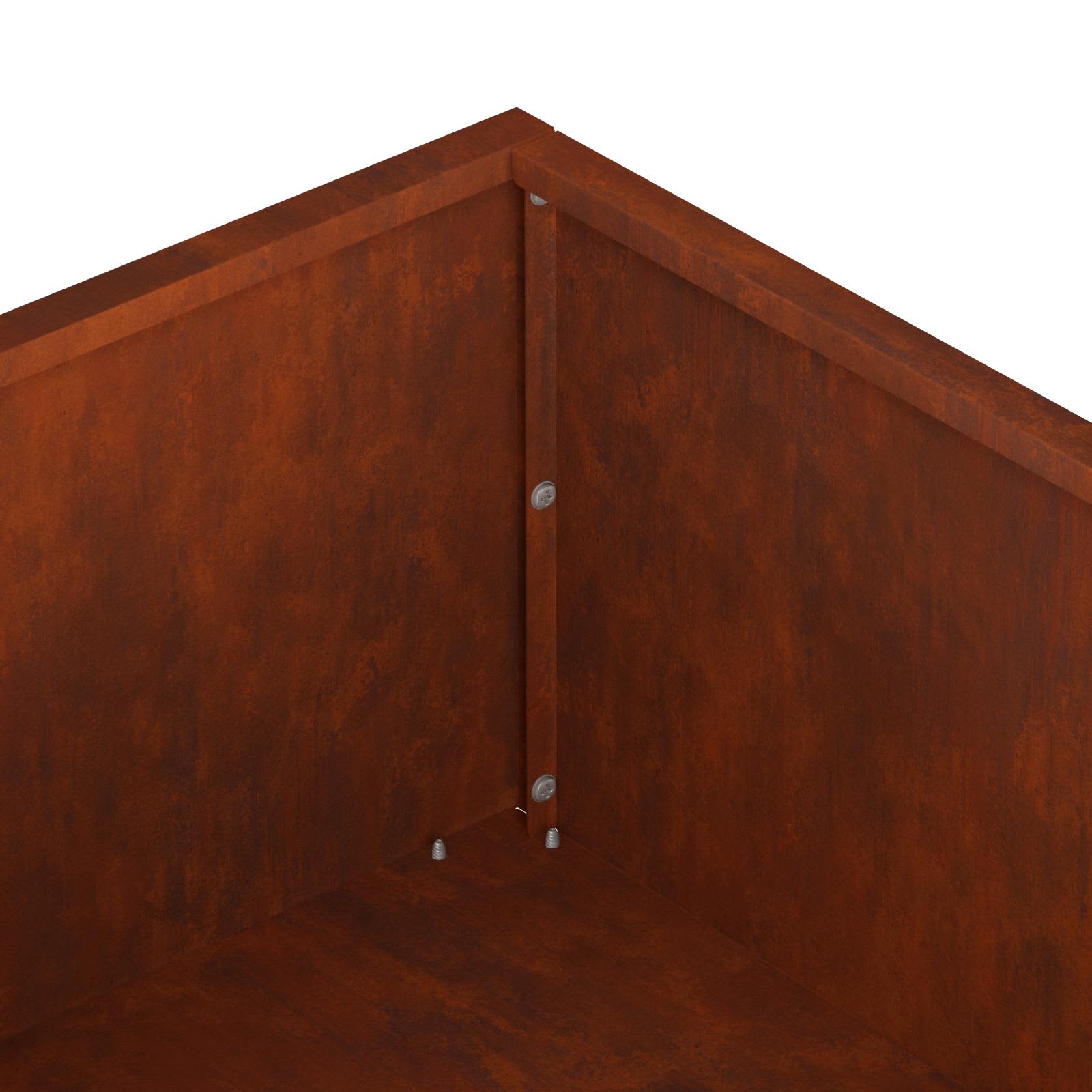 Vaso da giardino 2 pz Ruggine 80 x 80 x 20 cm Acciaio Corten