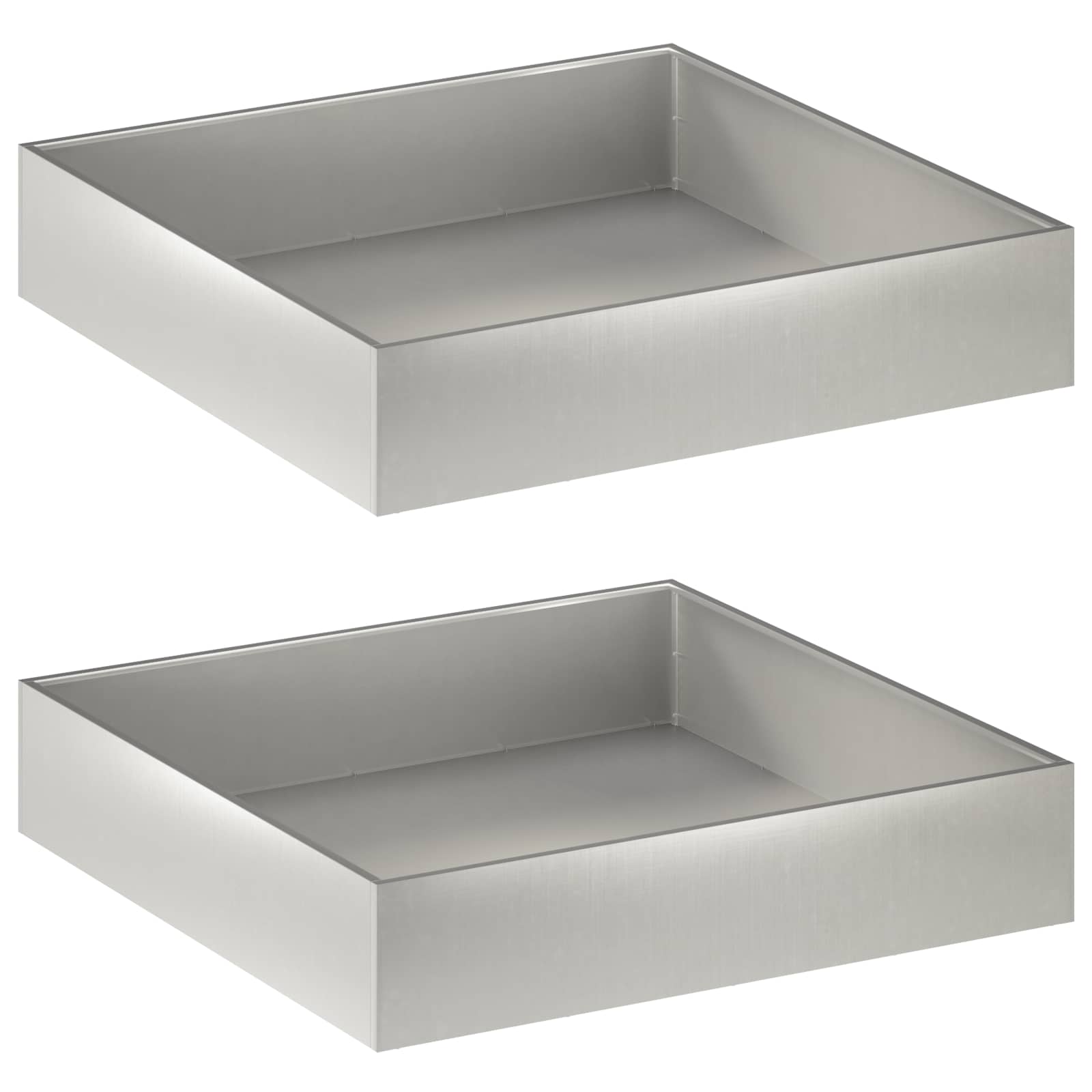 Vaso da giardino 2 pz Argento 100 x 100 x 20 cm Acciaio Inox