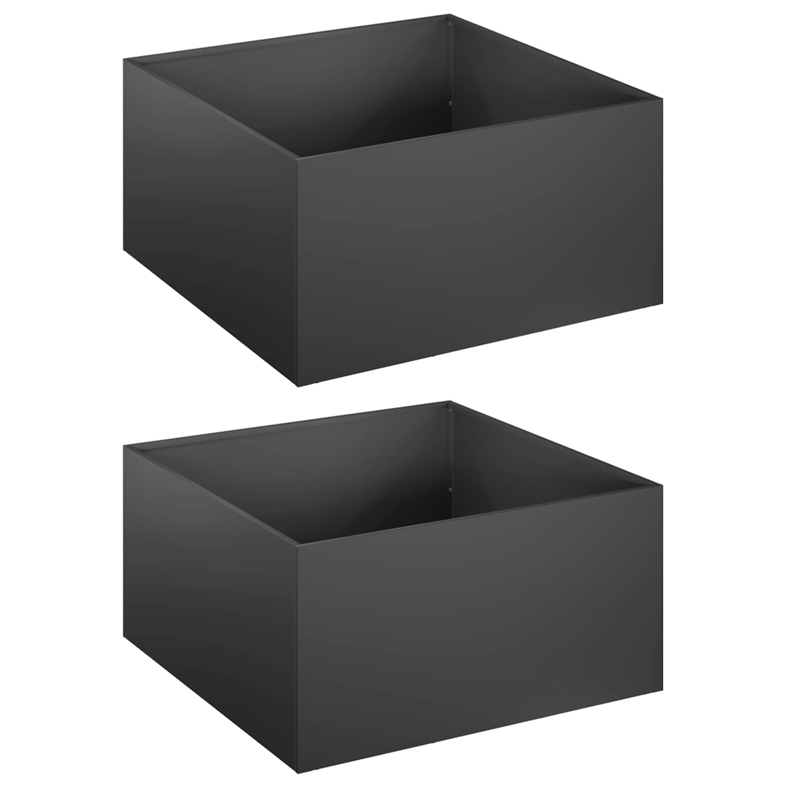 Vaso da giardino 2 pz Nero 40 x 40 x 30 cm