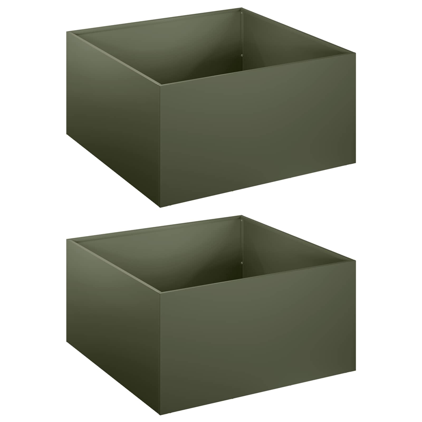 Vaso da giardino 2 pz Verde Oliva 40 x 40 x 30 cm