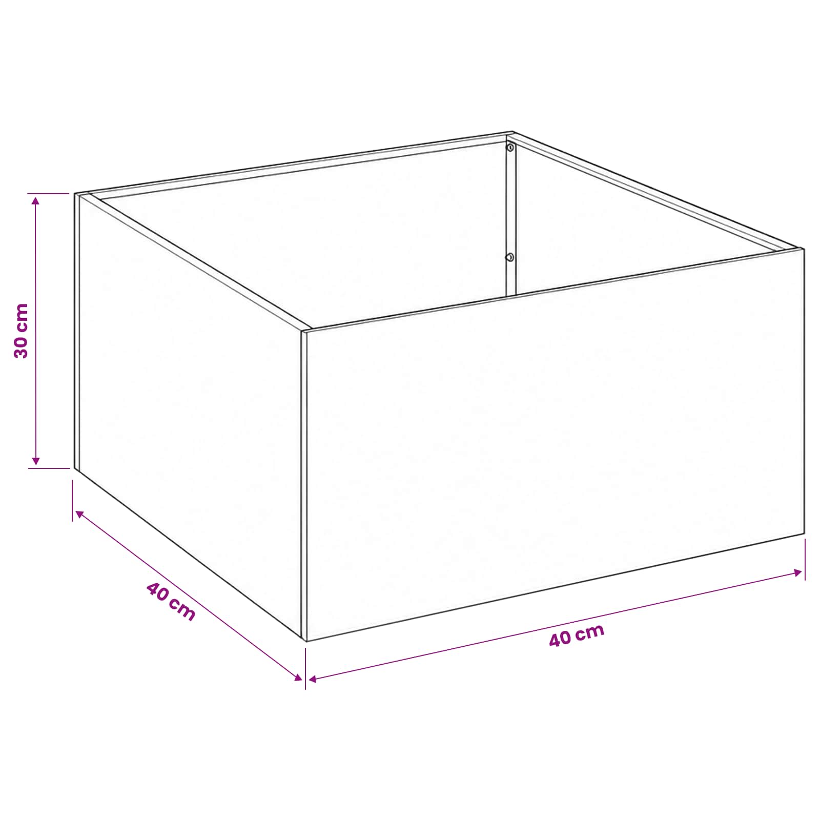 Vaso da giardino Argento 40 x 40 x 30 cm Acciaio zincato