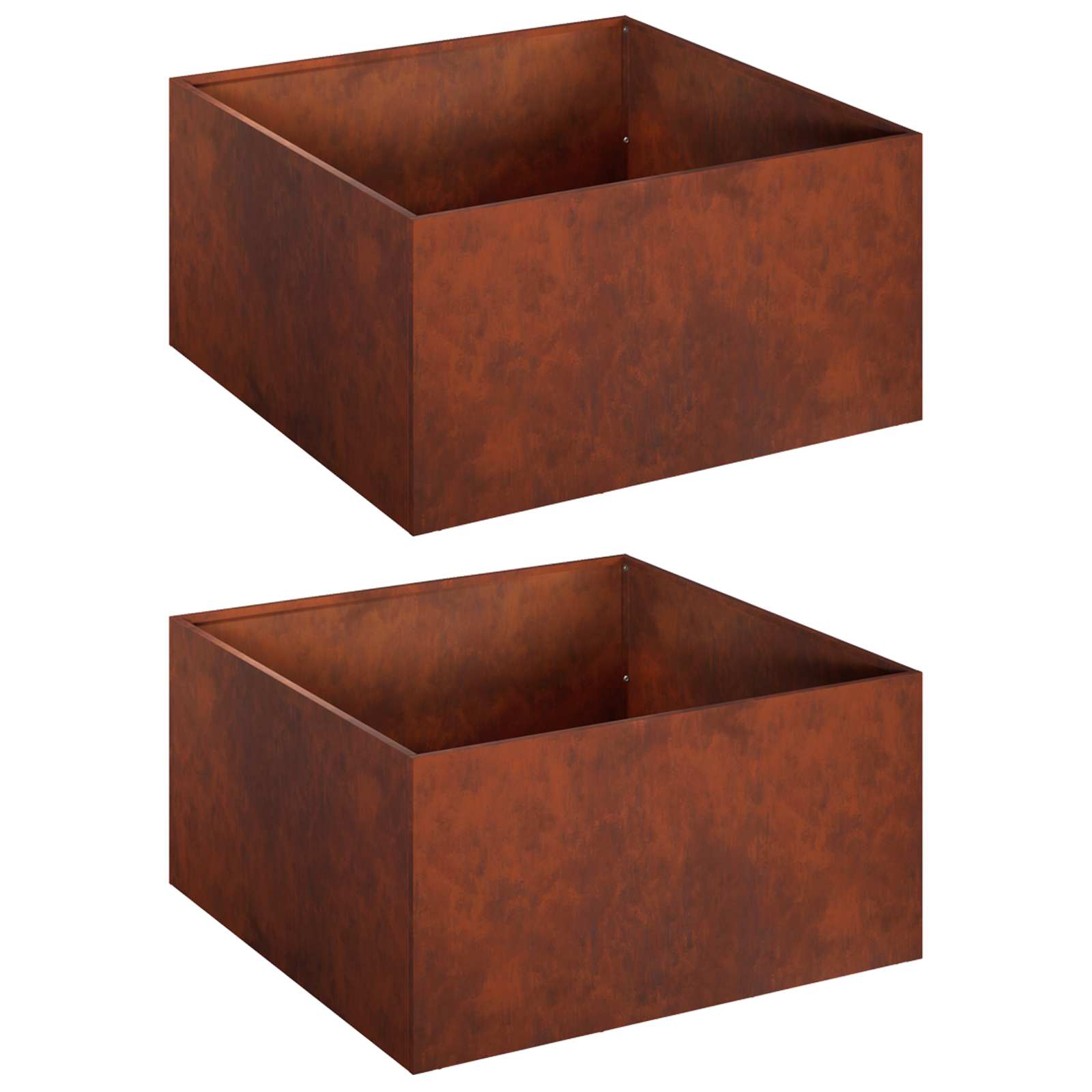 Vaso da giardino 2 pz Ruggine 40 x 40 x 30 cm Acciaio Corten