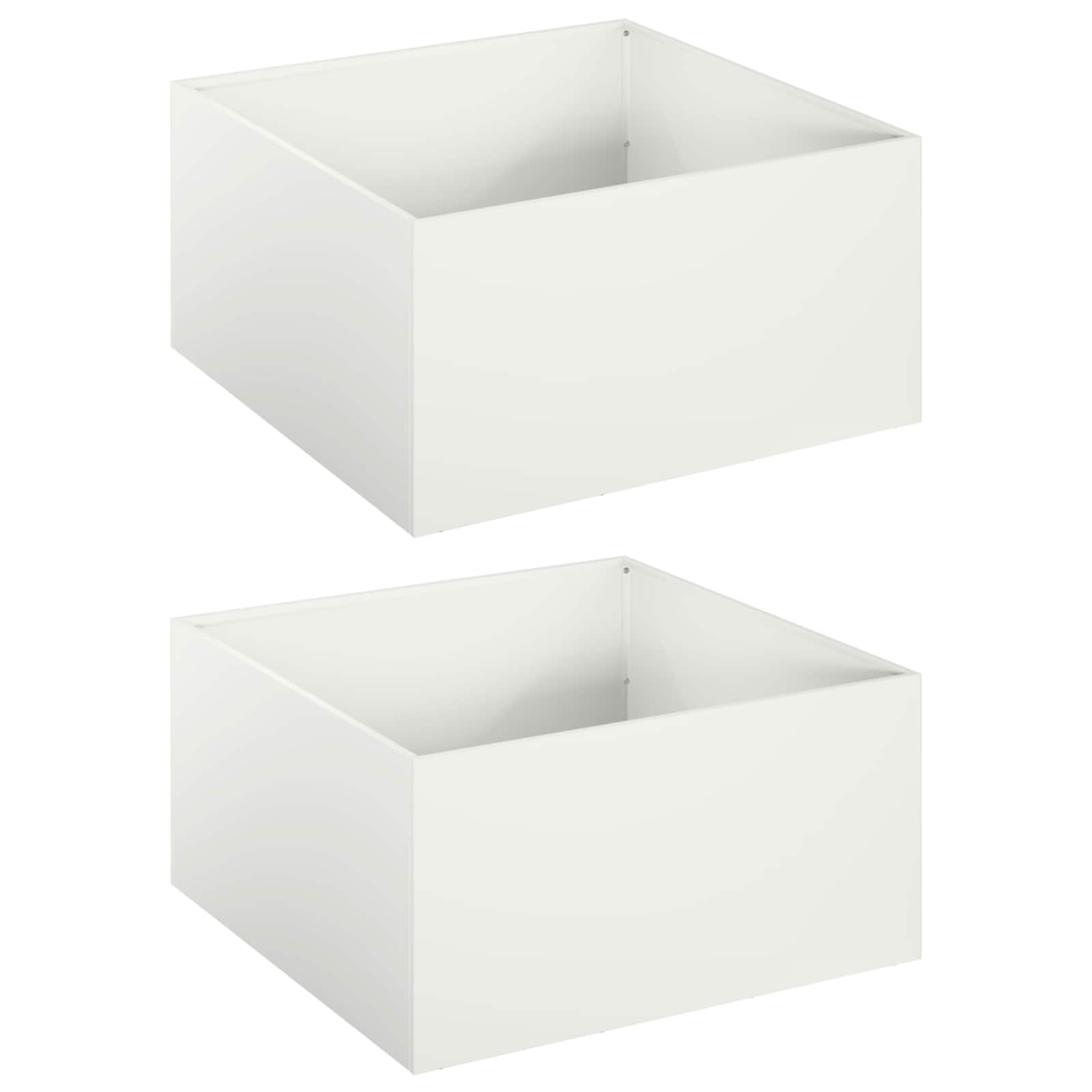 Vaso da giardino 2 pz Bianco 60 x 60 x 30 cm
