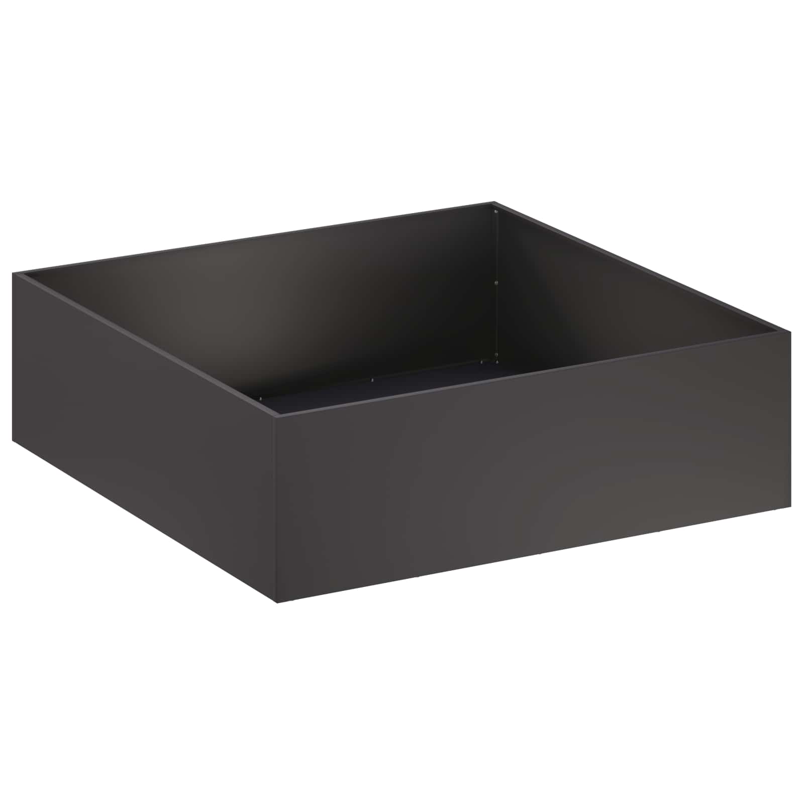 Vaso da giardino Nero 80 x 80 x 30 cm Acciaio laminato a freddo