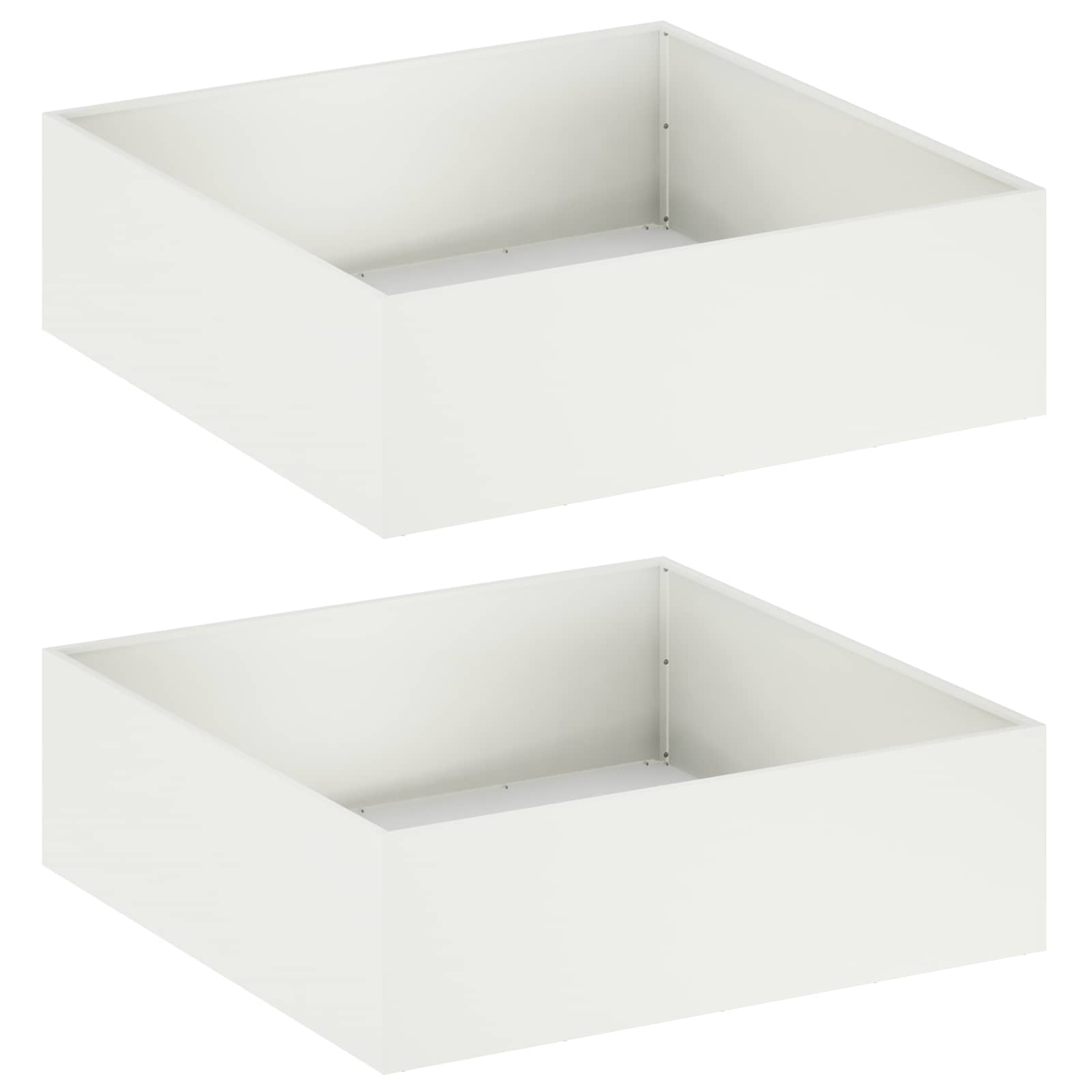 Vaso da giardino 2 pz Bianco 80 x 80 x 30 cm
