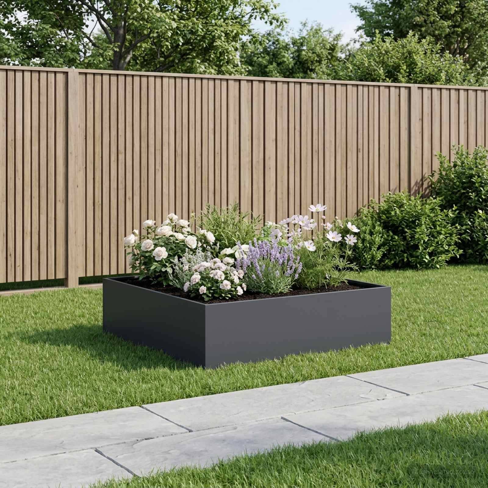 Vaso da giardino Antracite 80 x 80 x 30 cm